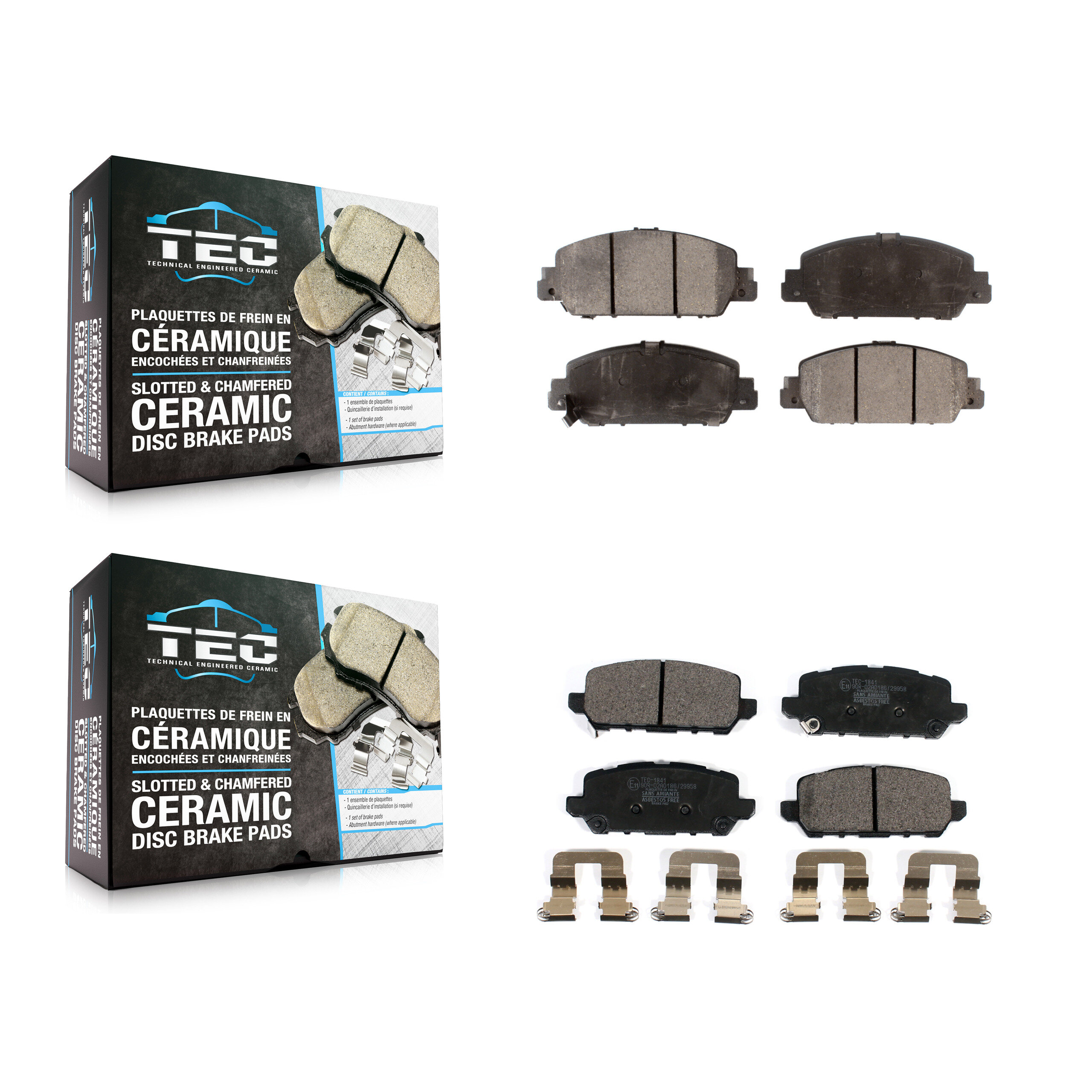 TEC - KTC-100522 - Front and Rear Disc Brake Pad Kits