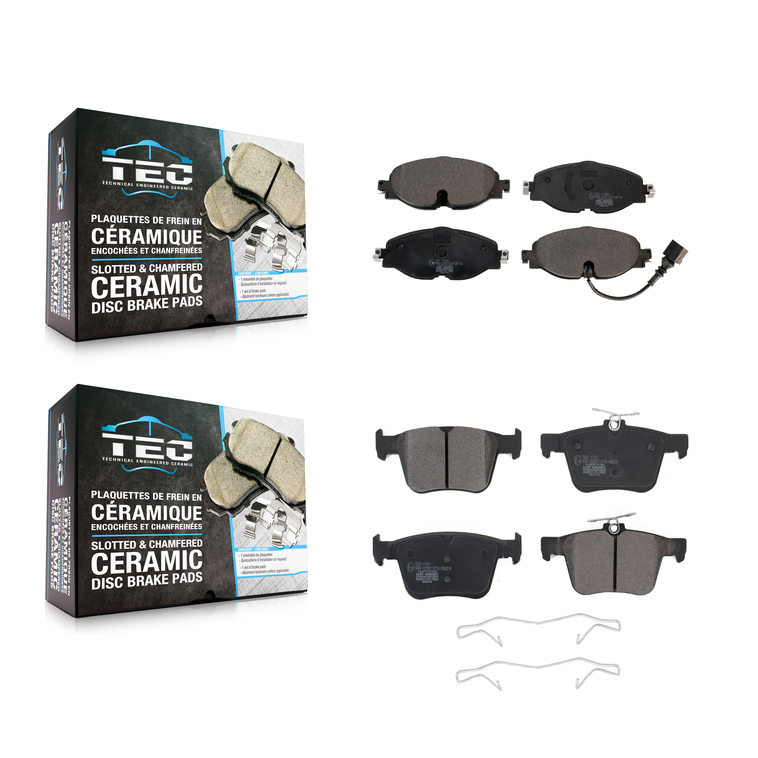 TEC - KTC-100529 - Front and Rear Disc Brake Pad Kits