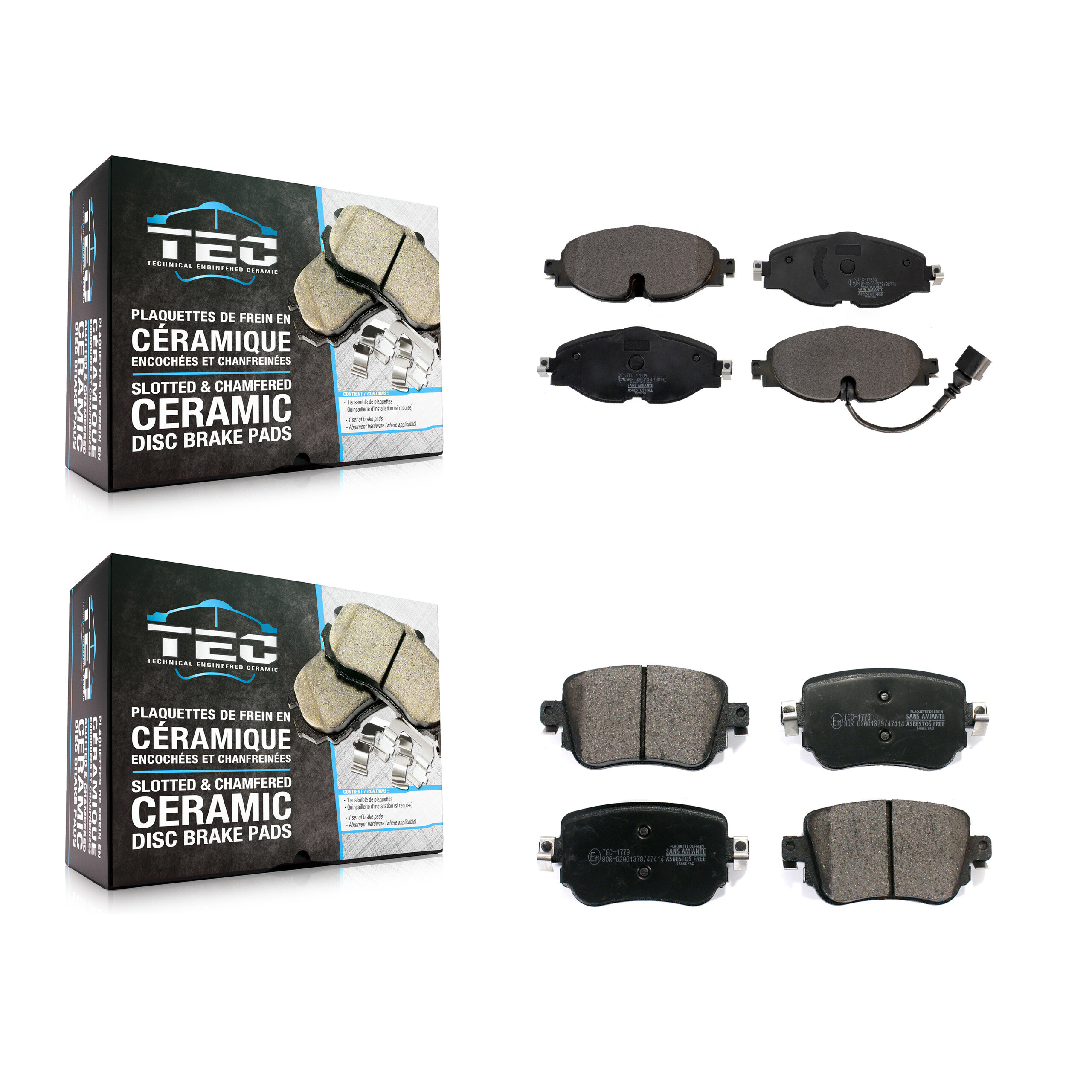 TEC - KTC-100530 - Front and Rear Disc Brake Pad Kits