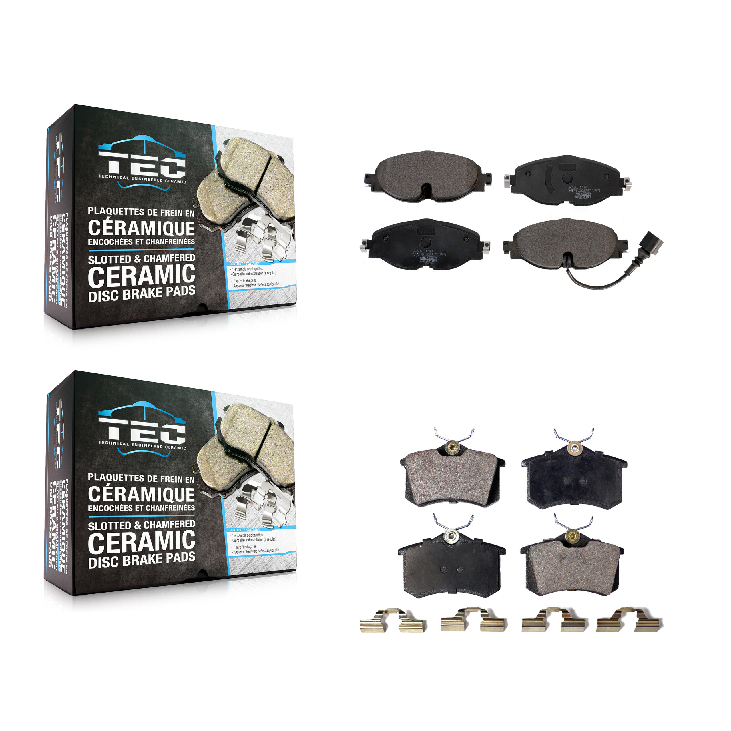TEC - KTC-100531 - Front and Rear Disc Brake Pad Kits