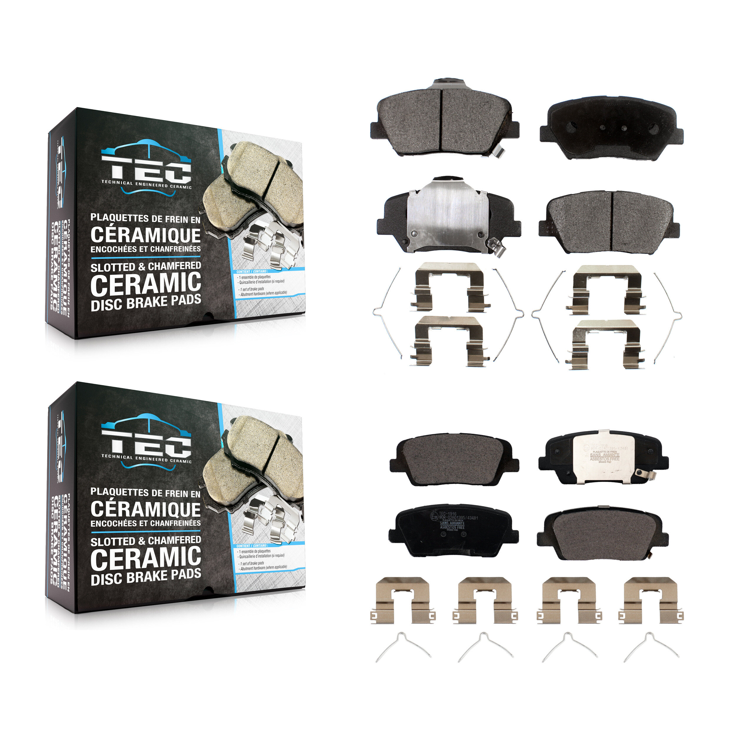 TEC - KTC-100534 - Front and Rear Disc Brake Pad Kits