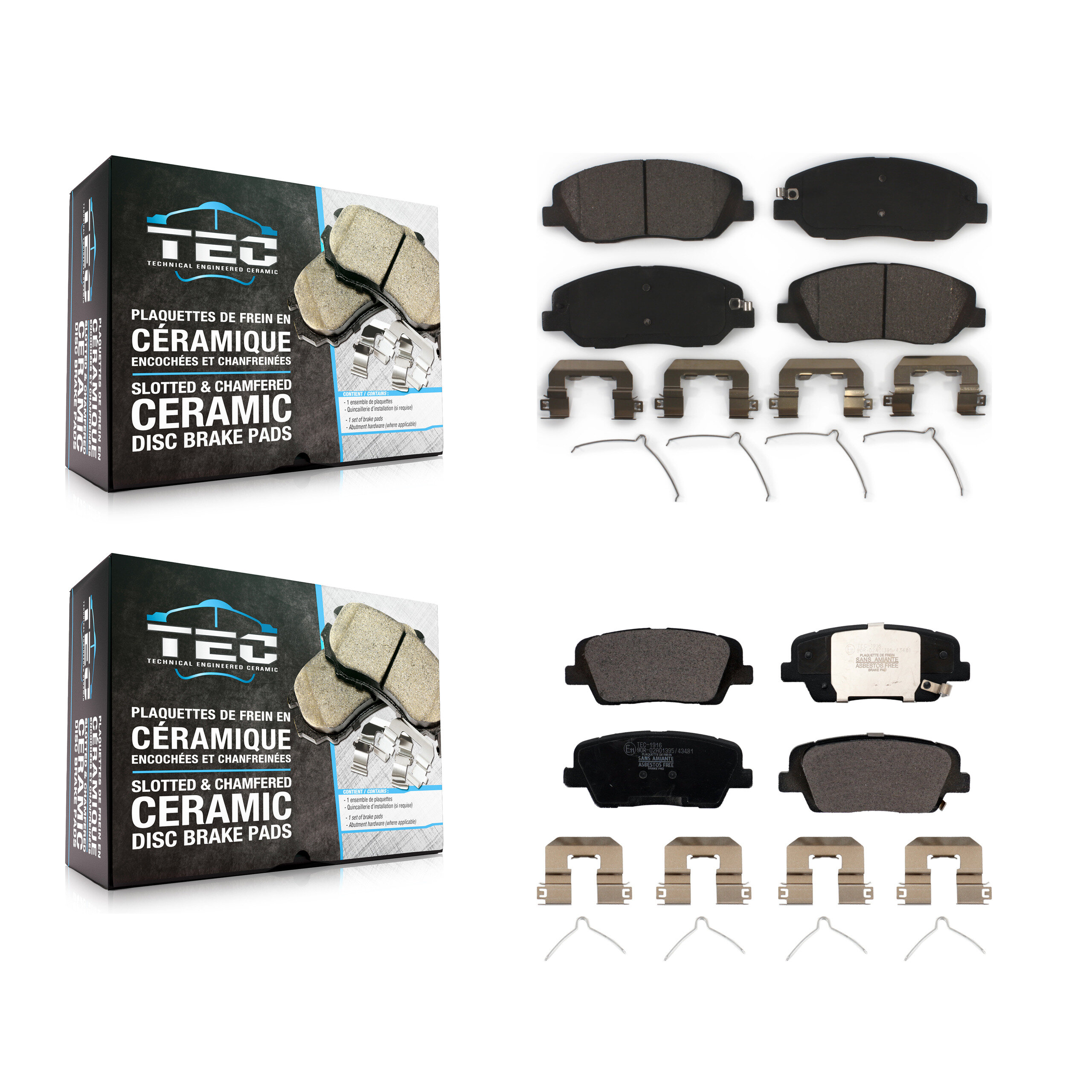 TEC - KTC-100544 - Front and Rear Disc Brake Pad Kits