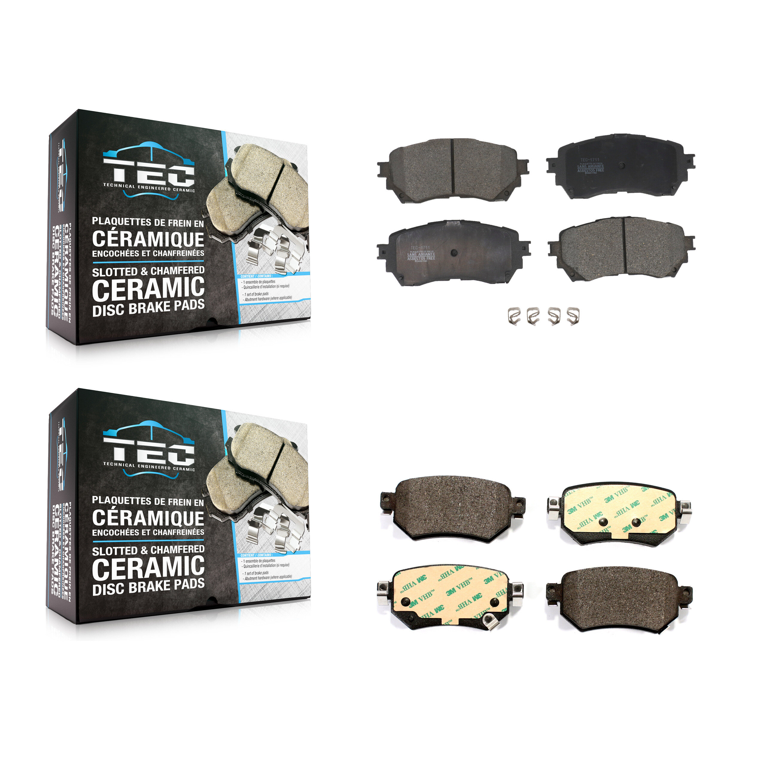 TEC - KTC-100549 - Front and Rear Disc Brake Pad Kits