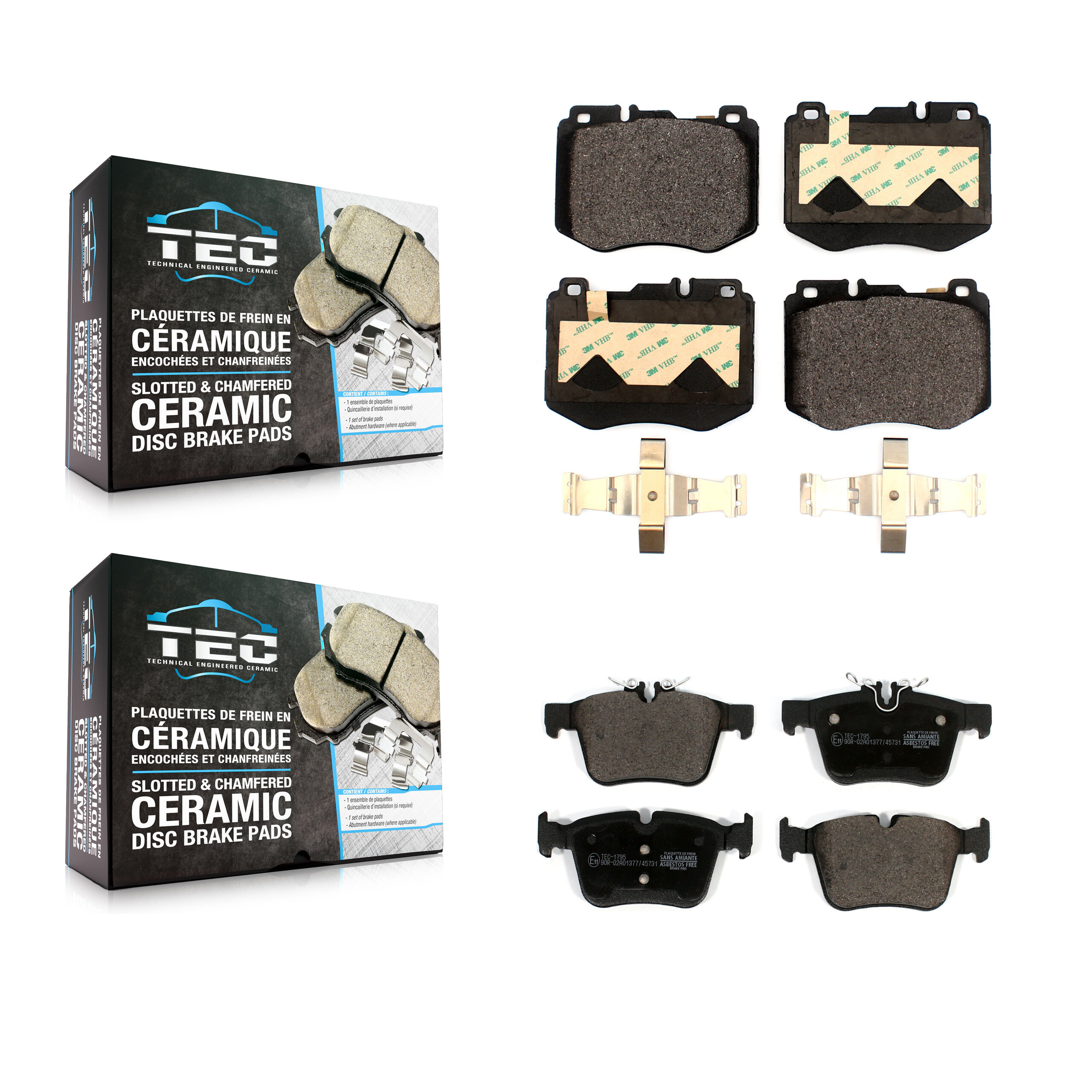 TEC - KTC-100553 - Front and Rear Disc Brake Pad Kits