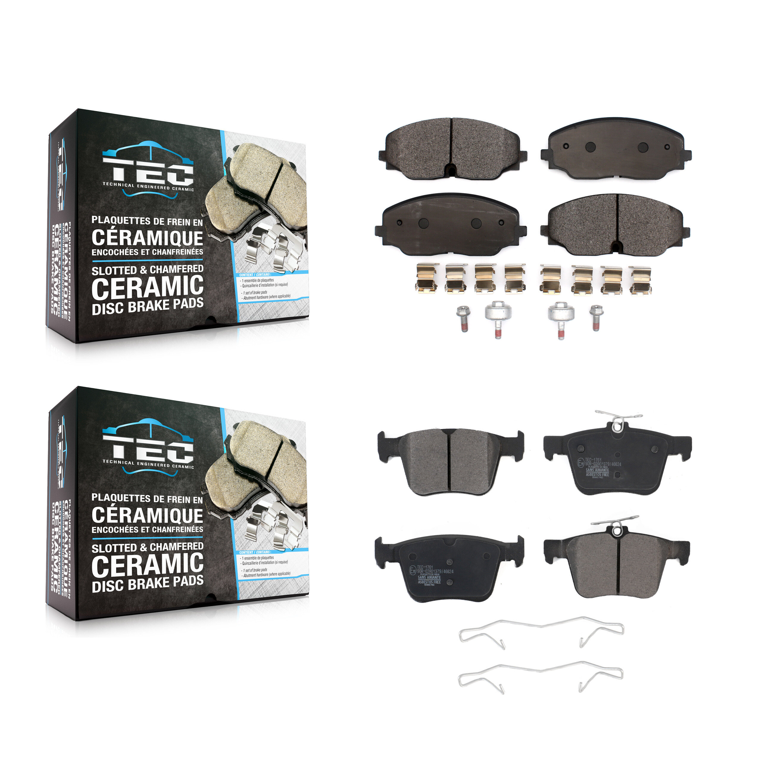TEC - KTC-100598 - Front and Rear Disc Brake Pad Kits