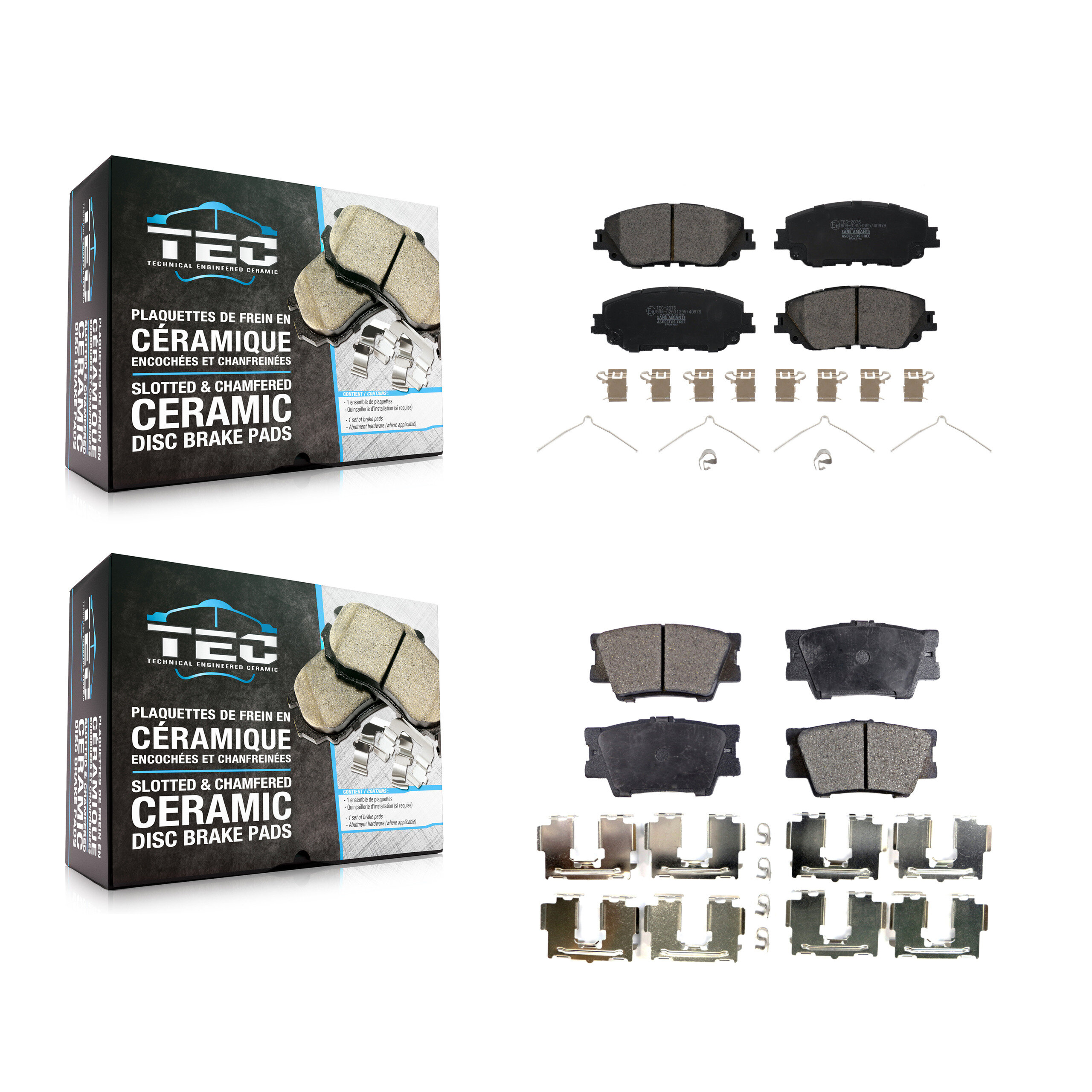 TEC Front Rear Ceramic Brake Pads Kit KTC-100599