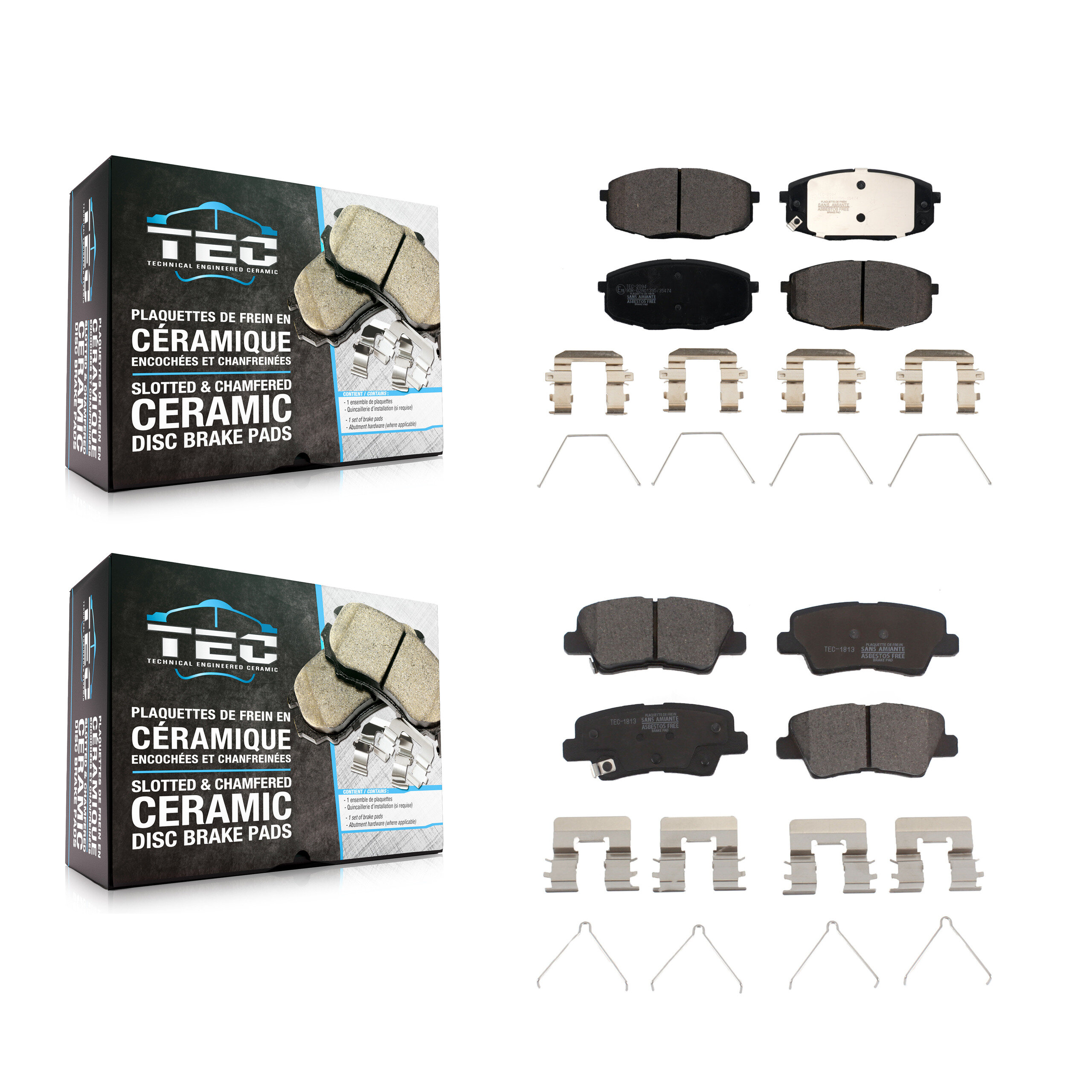 TEC - KTC-100602 - Front and Rear Disc Brake Pad Kits
