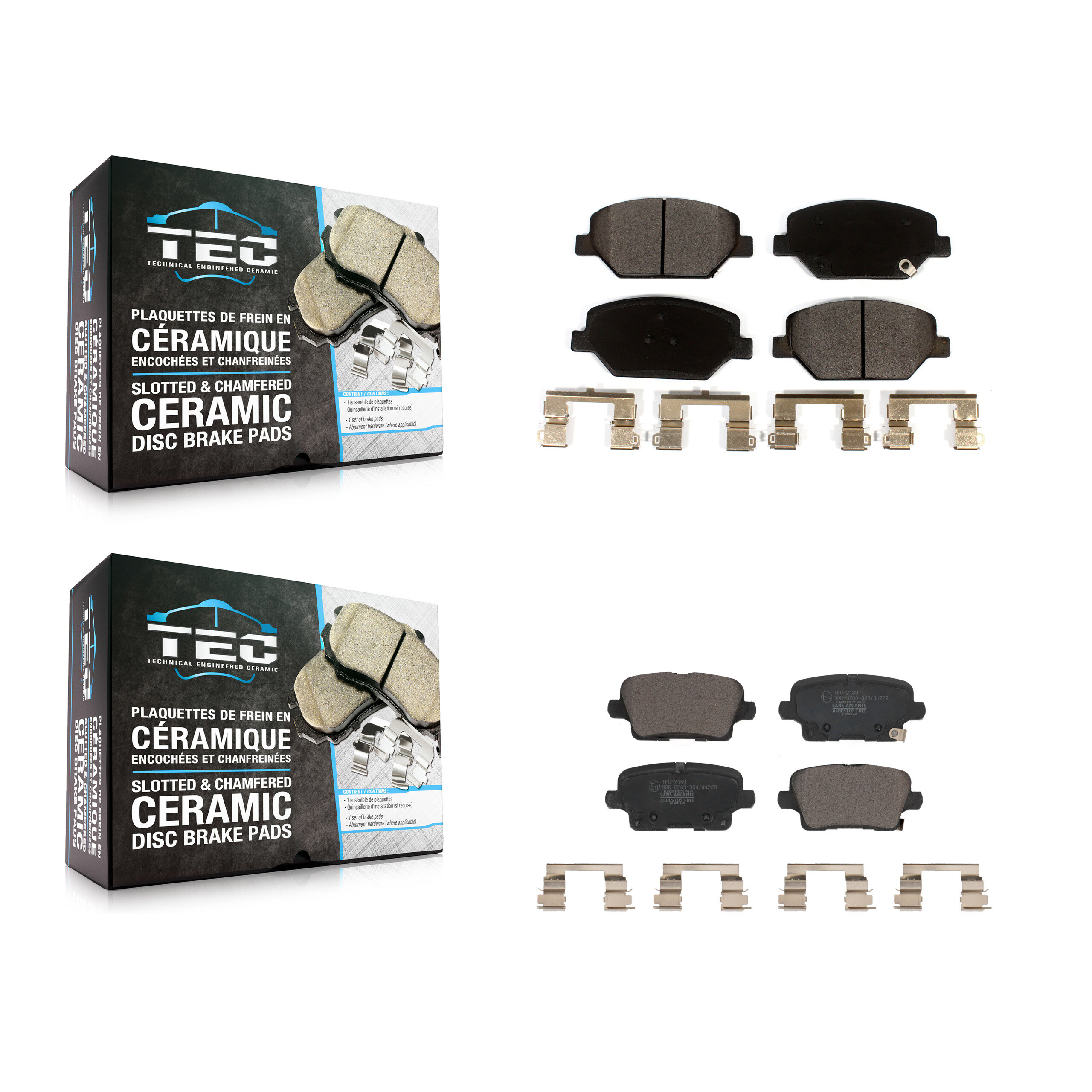 TEC - KTC-100649 - Front and Rear Disc Brake Pad Kits