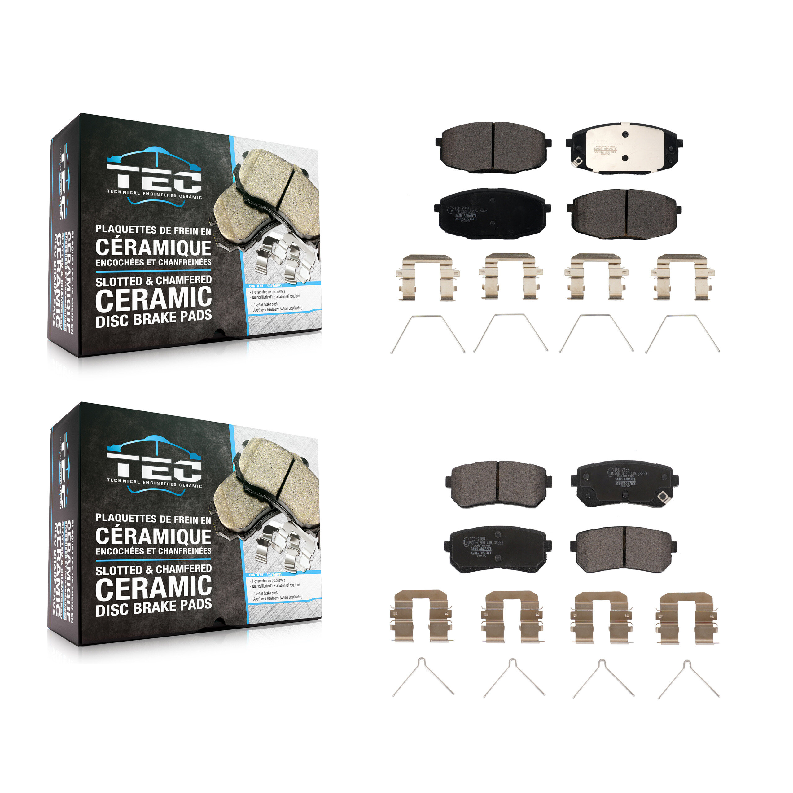 TEC - KTC-100652 - Front and Rear Disc Brake Pad Kits