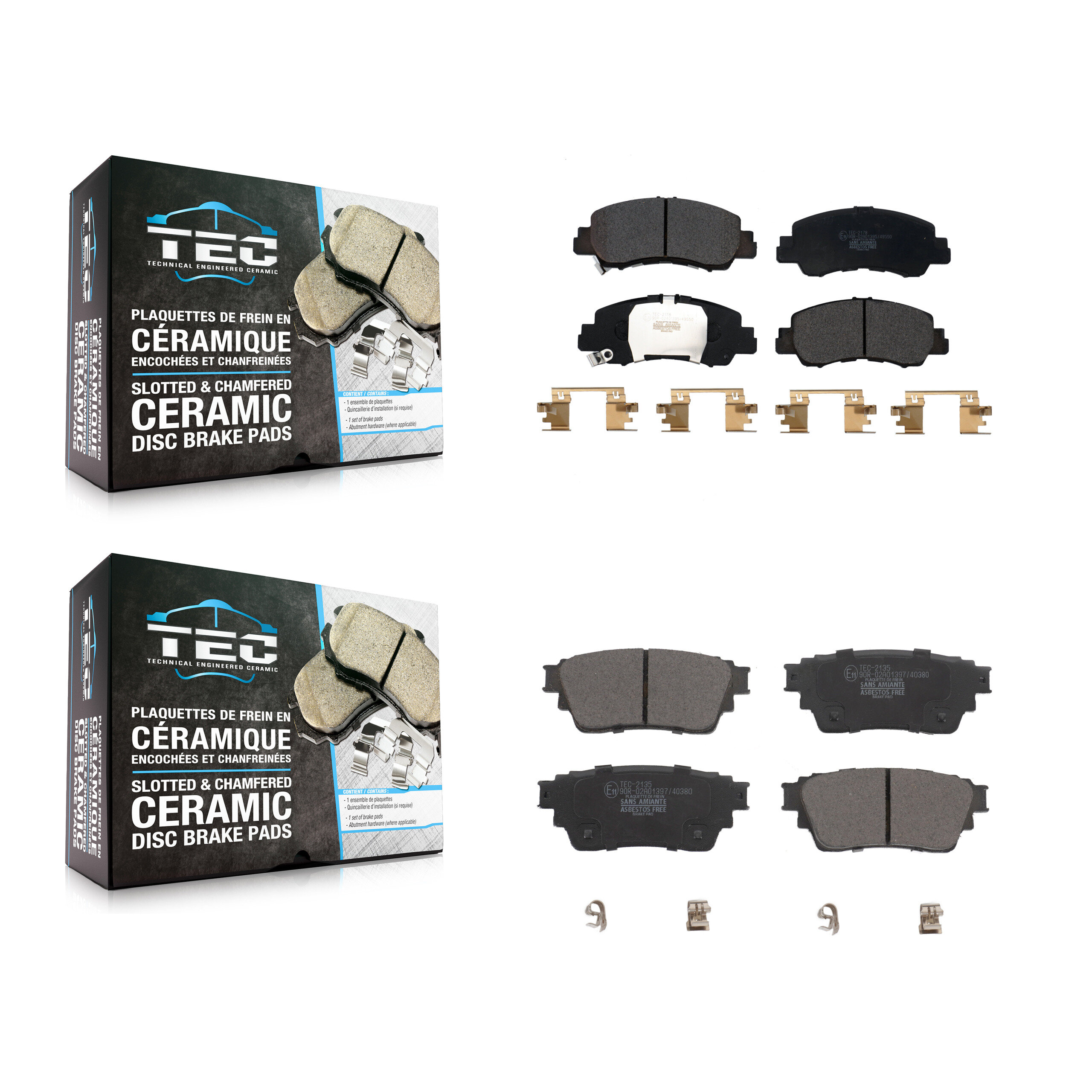 TEC - KTC-100660 - Front and Rear Disc Brake Pad Kits