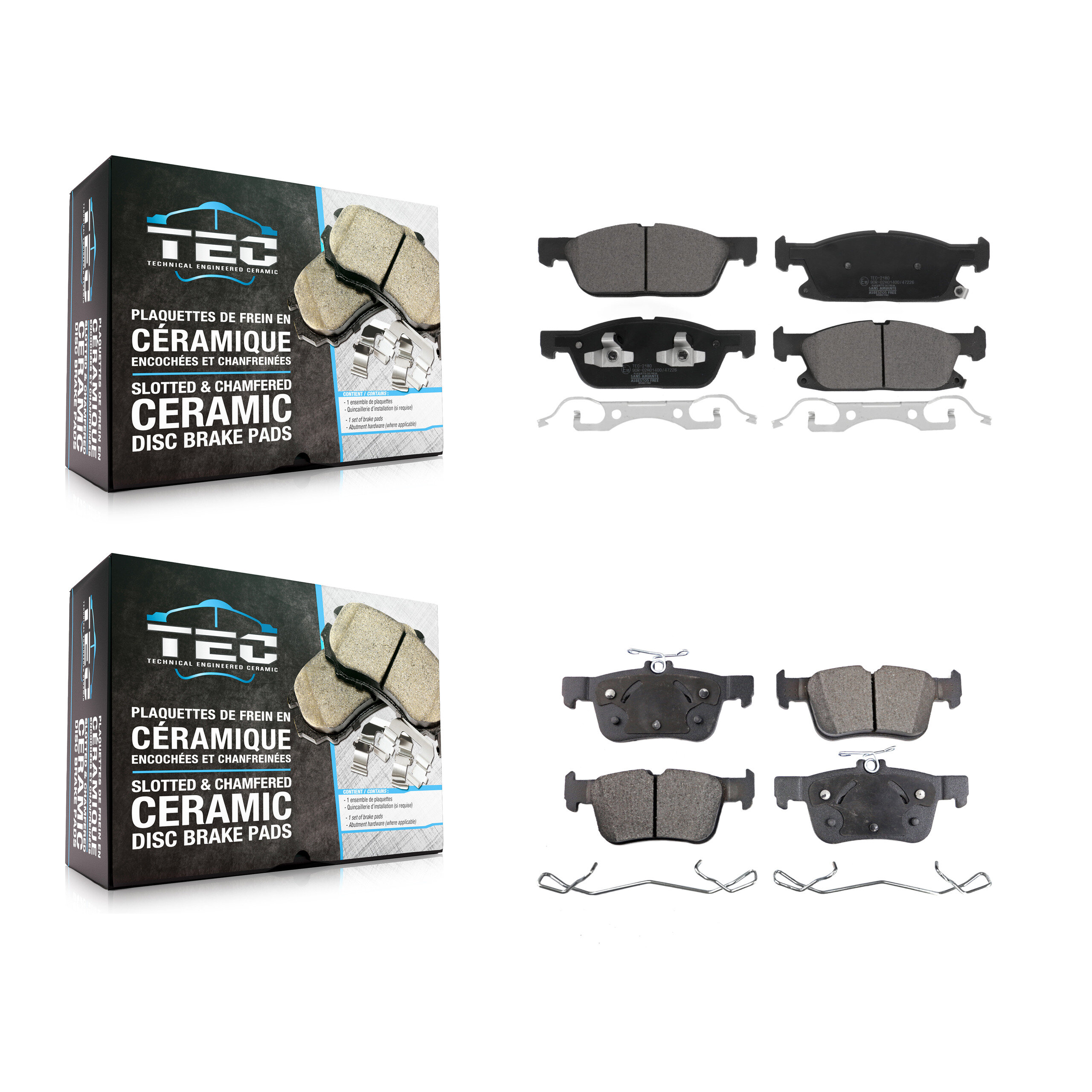 TEC - KTC-100670 - Front and Rear Disc Brake Pad Kits