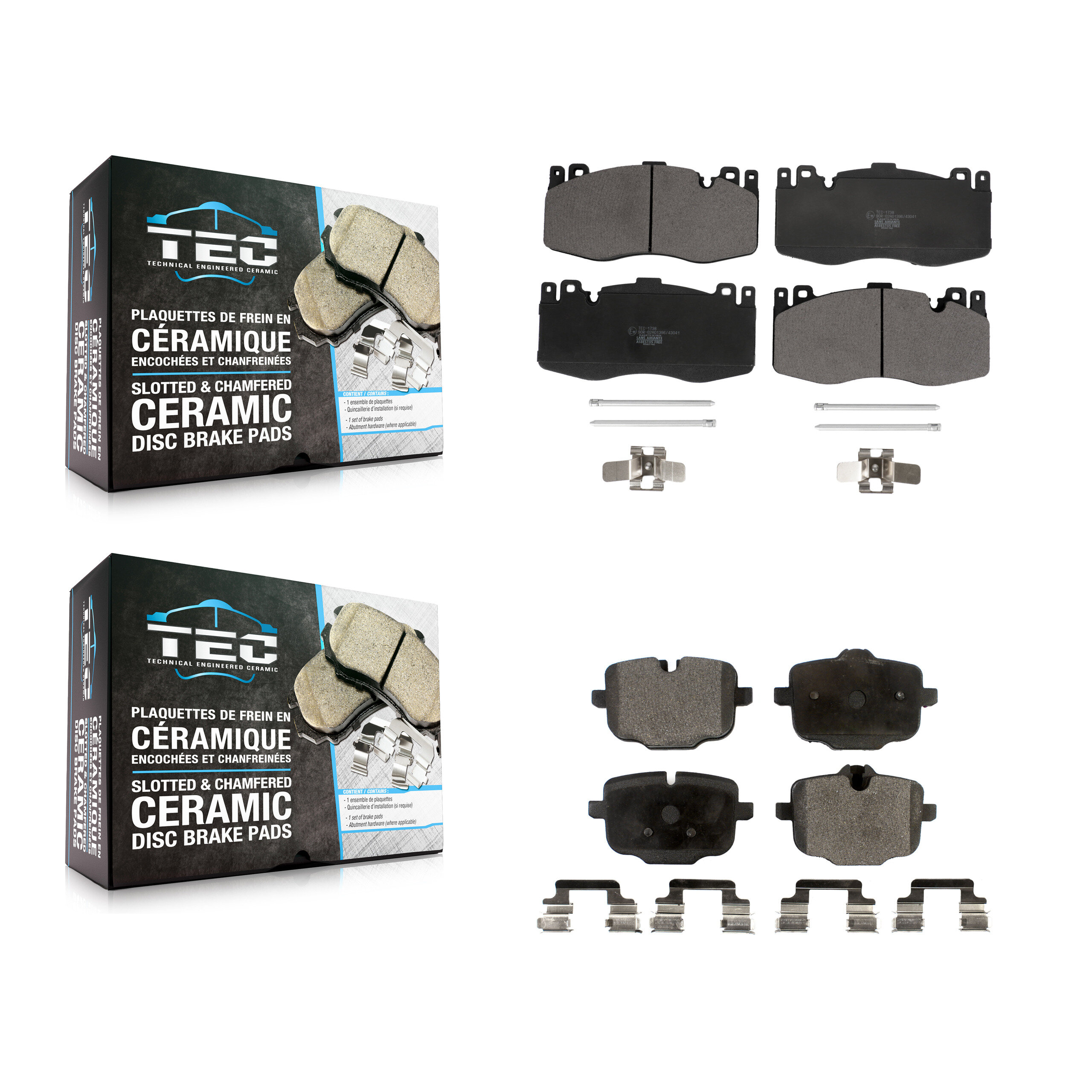 TEC - KTC-100675 - Front and Rear Disc Brake Pad Kits