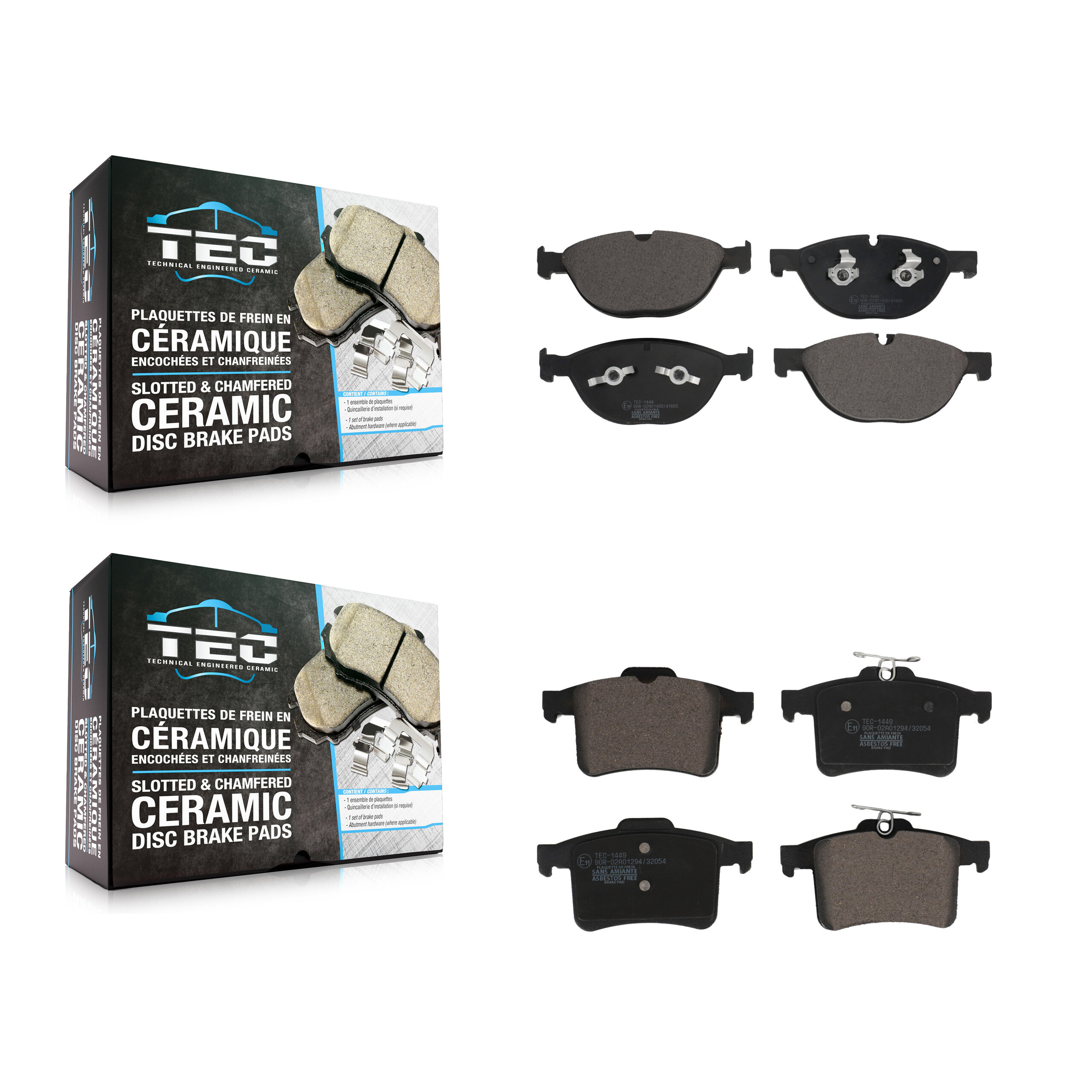 TEC - KTC-100678 - Front and Rear Disc Brake Pad Kits