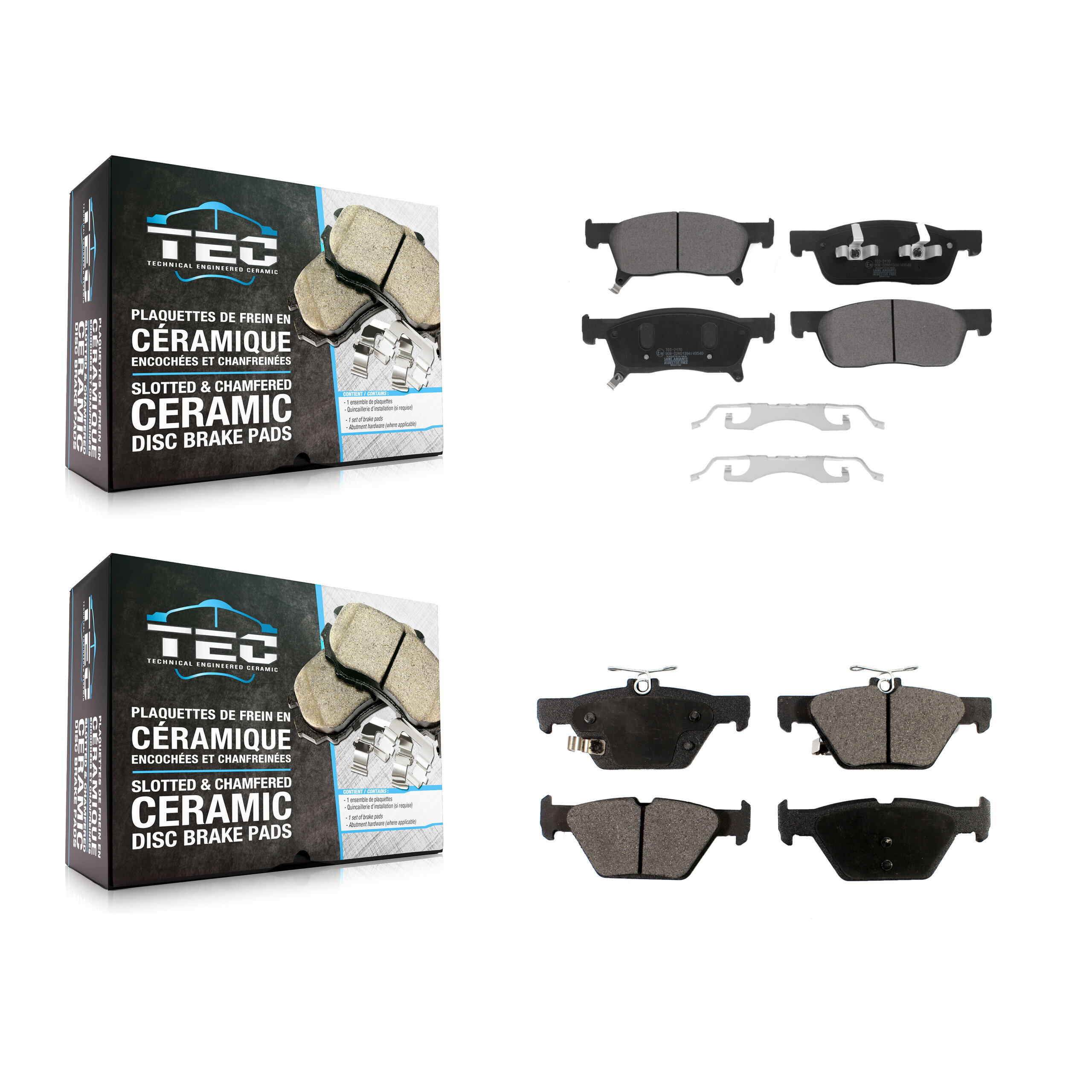 TEC - KTC-100680 - Front and Rear Disc Brake Pad Kits