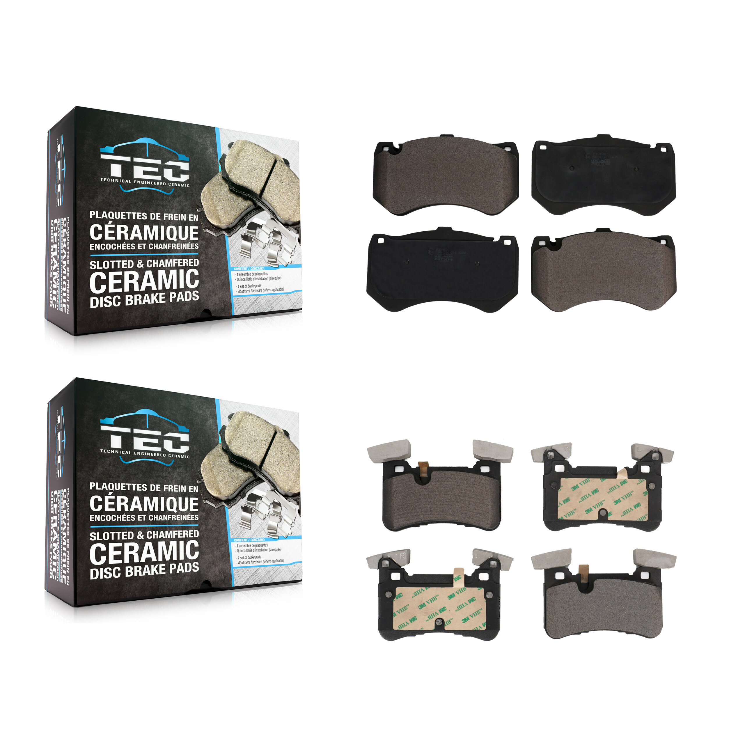 TEC - KTC-100682 - Front and Rear Disc Brake Pad Kits