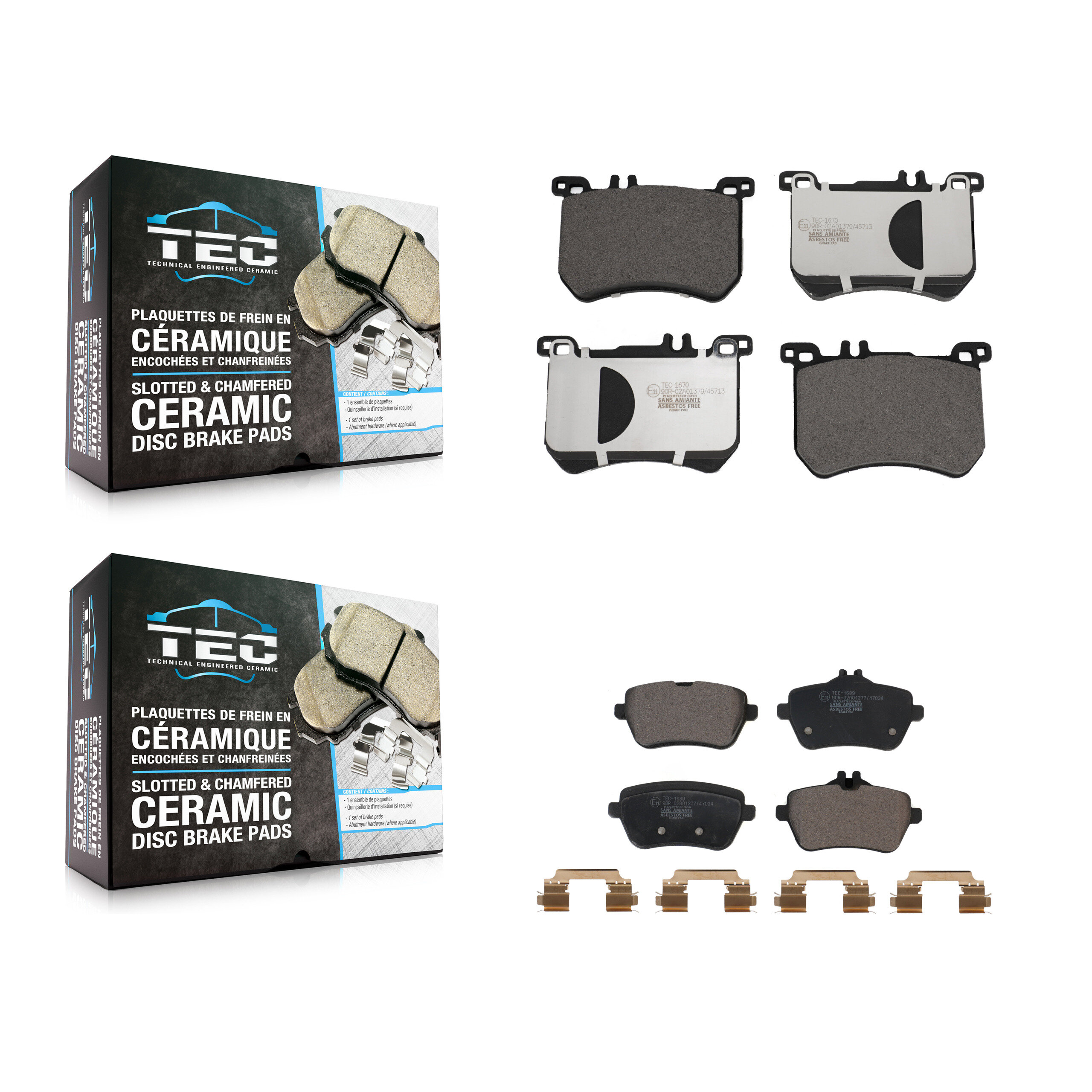 TEC - KTC-100692 - Front and Rear Disc Brake Pad Kits