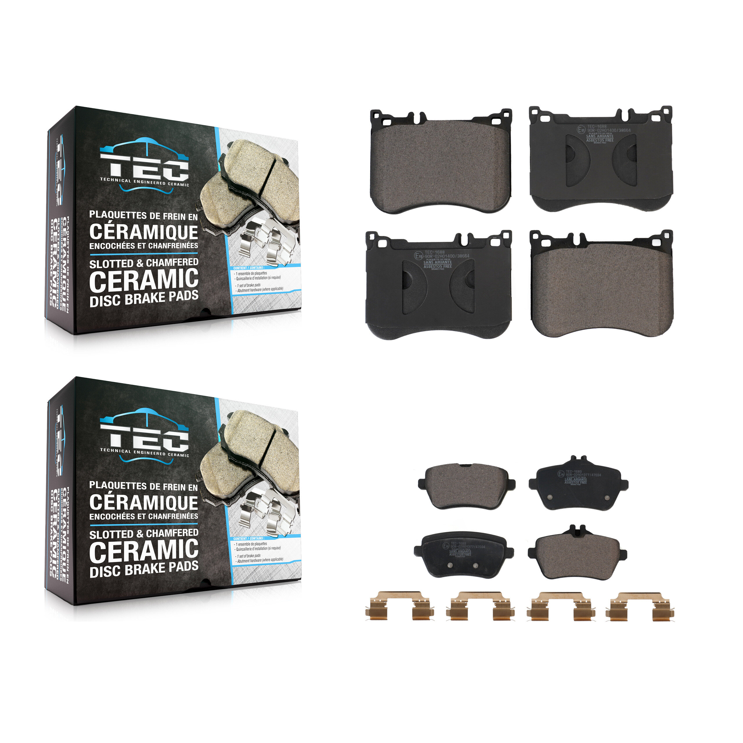 TEC - KTC-100699 - Front and Rear Disc Brake Pad Kits
