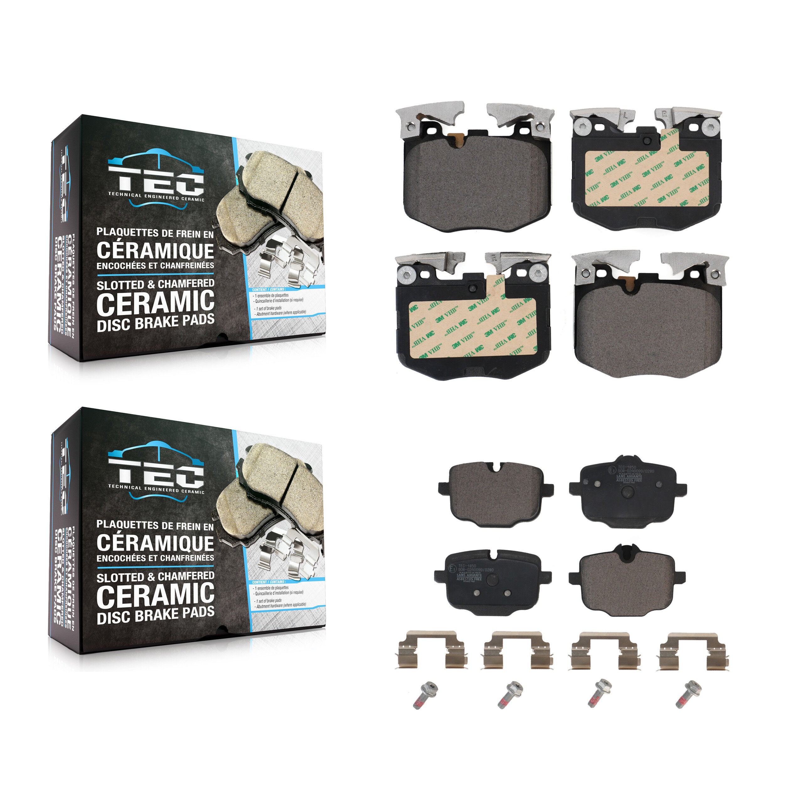 TEC - KTC-100704 - Front and Rear Disc Brake Pad Kits