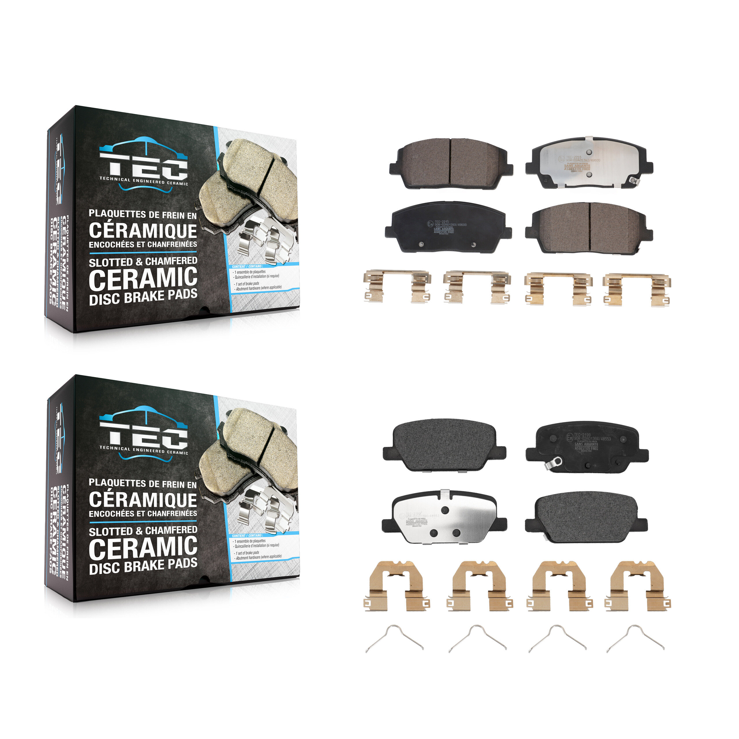 TEC - KTC-100708 - Front and Rear Disc Brake Pad Kits