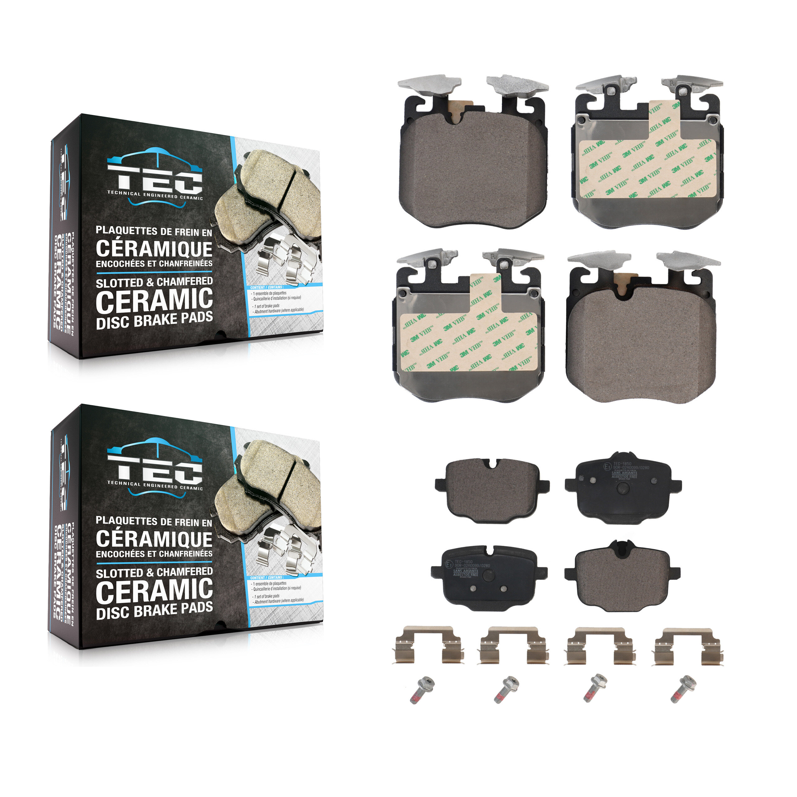 TEC - KTC-100711 - Front and Rear Disc Brake Pad Kits