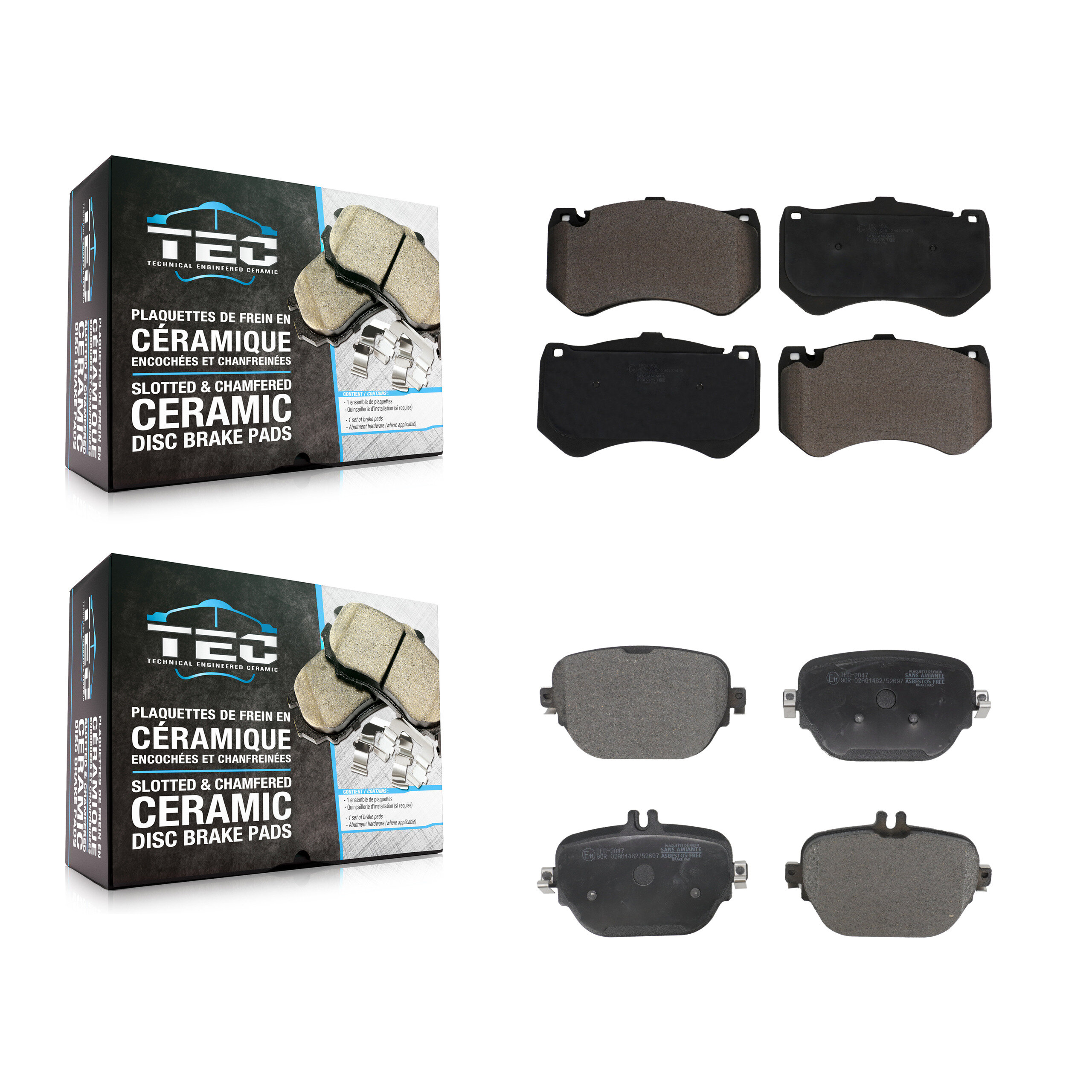 TEC - KTC-100713 - Front and Rear Disc Brake Pad Kits