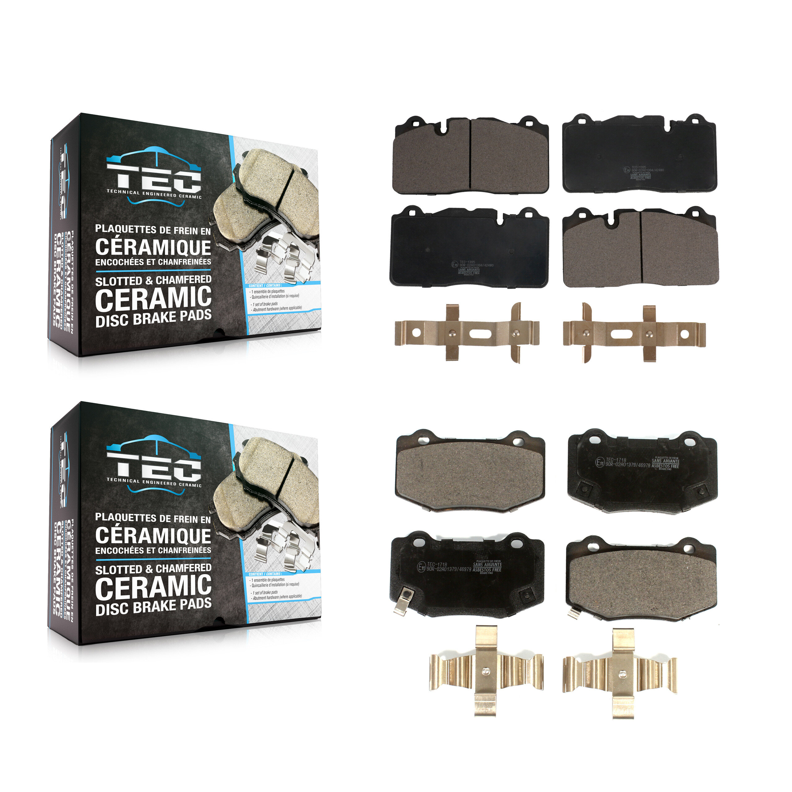TEC - KTC-100714 - Front and Rear Disc Brake Pad Kits