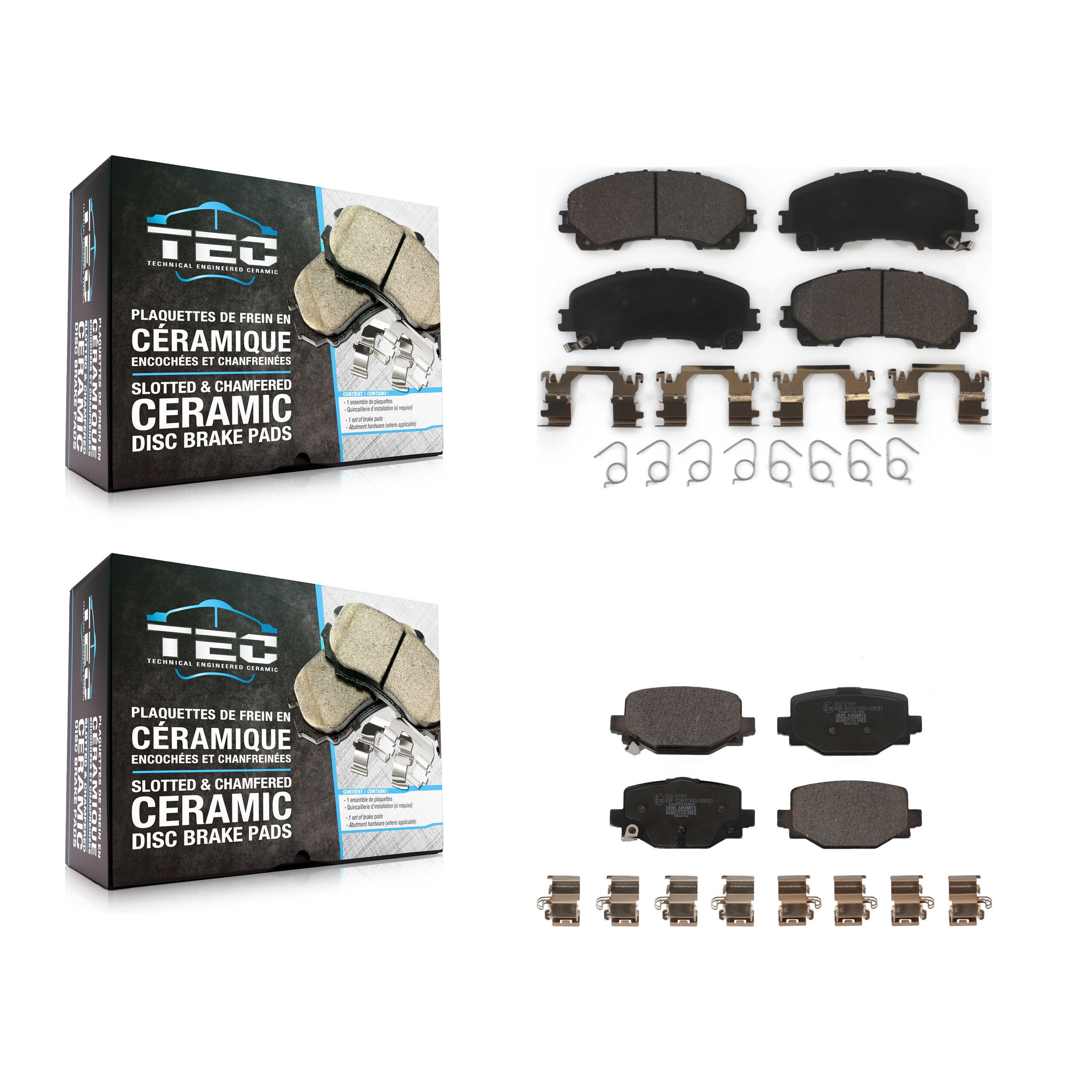 TEC - KTC-100717 - Front and Rear Disc Brake Pad Kits