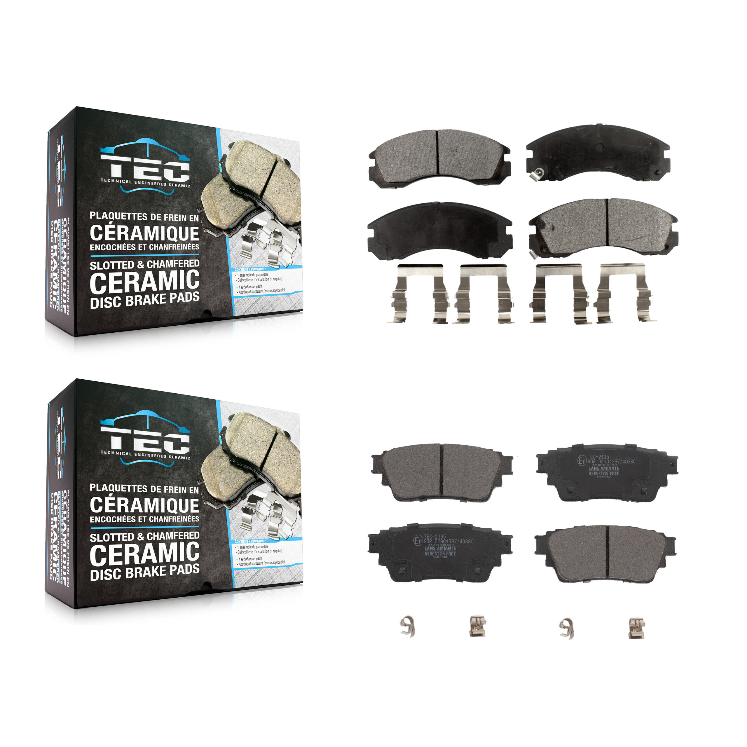 TEC - KTC-100719 - Front and Rear Disc Brake Pad Kits