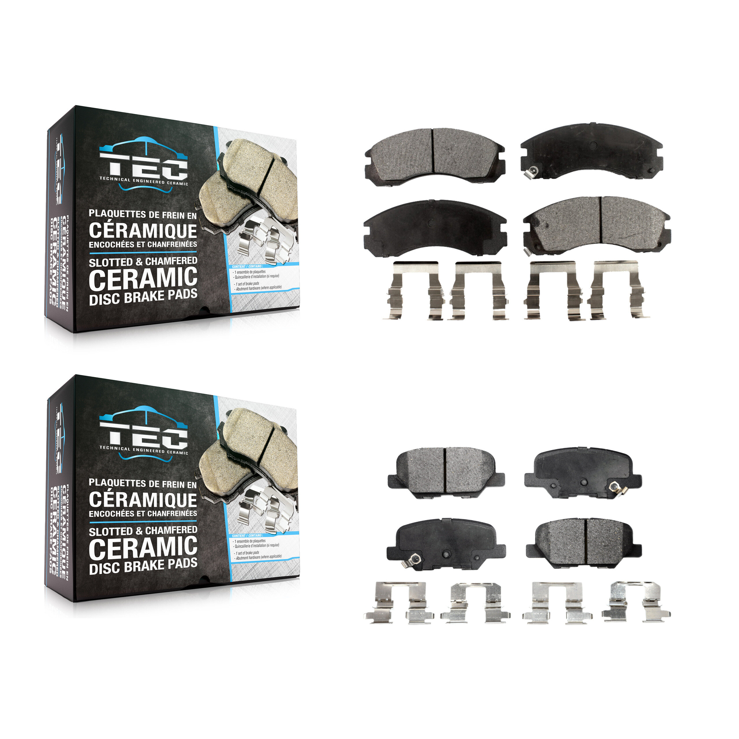 TEC - KTC-100720 - Front and Rear Disc Brake Pad Kits