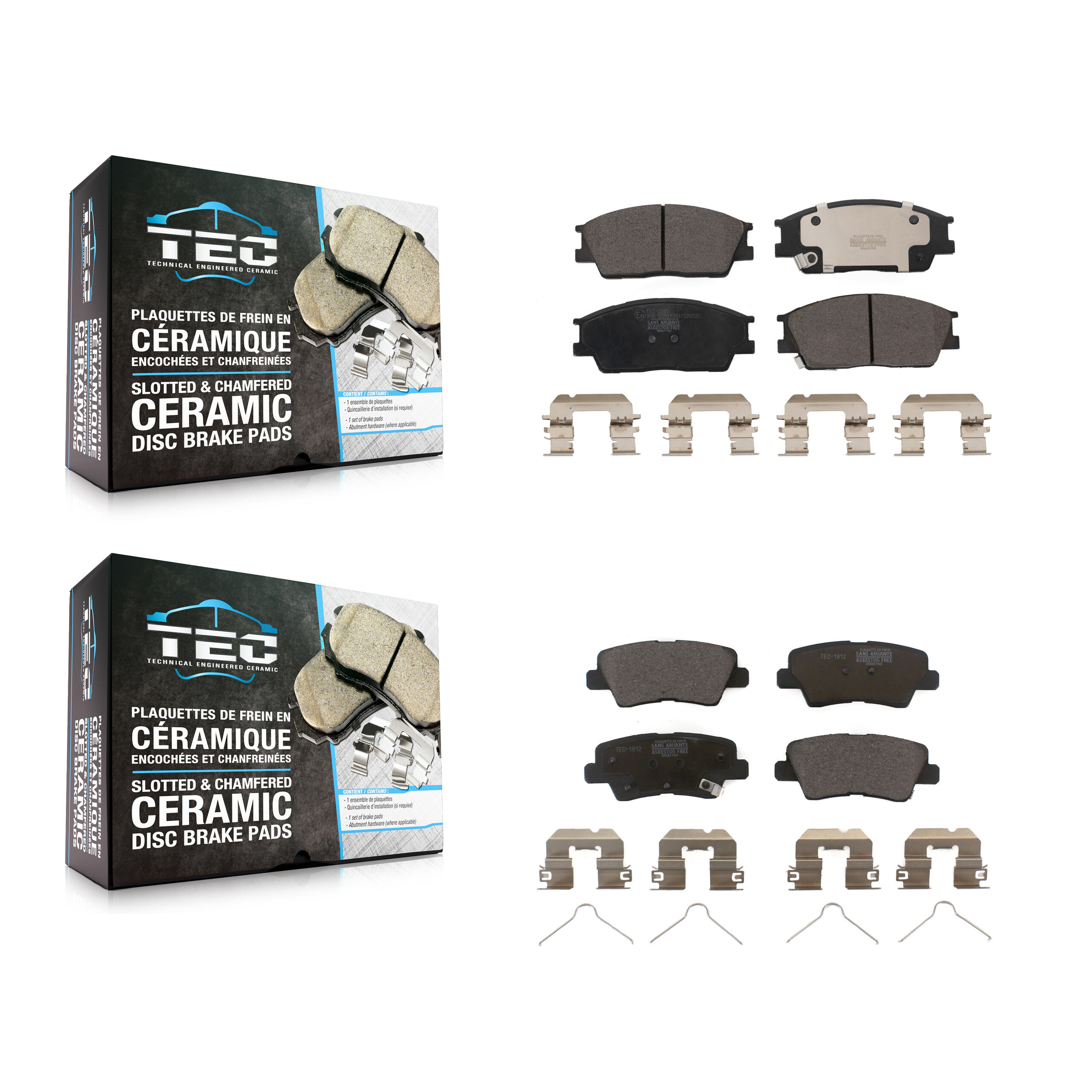 TEC - KTC-100727 - Front and Rear Disc Brake Pad Kits