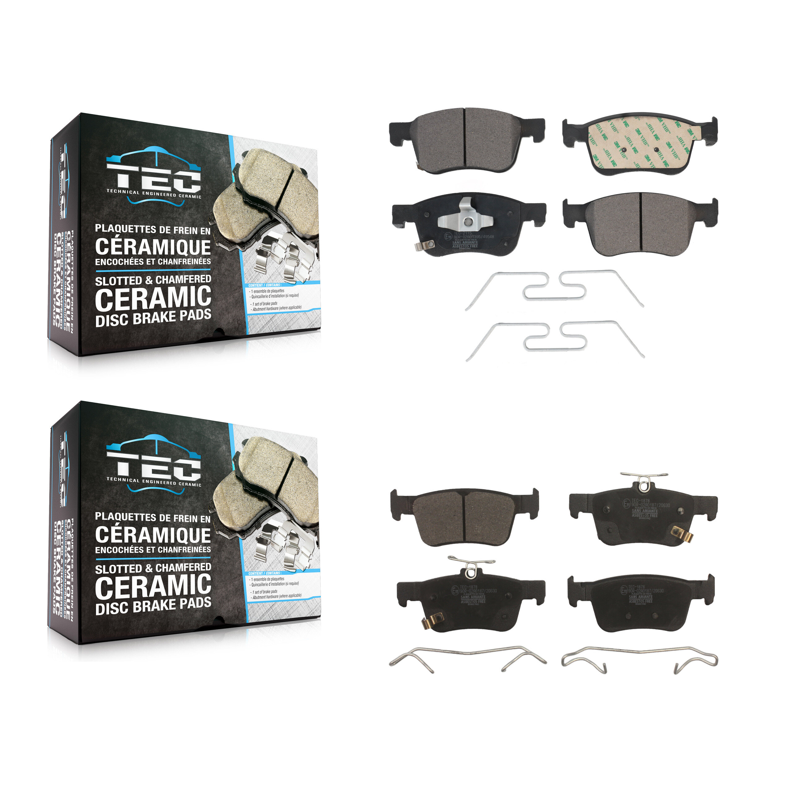 TEC - KTC-100731 - Front and Rear Disc Brake Pad Kits