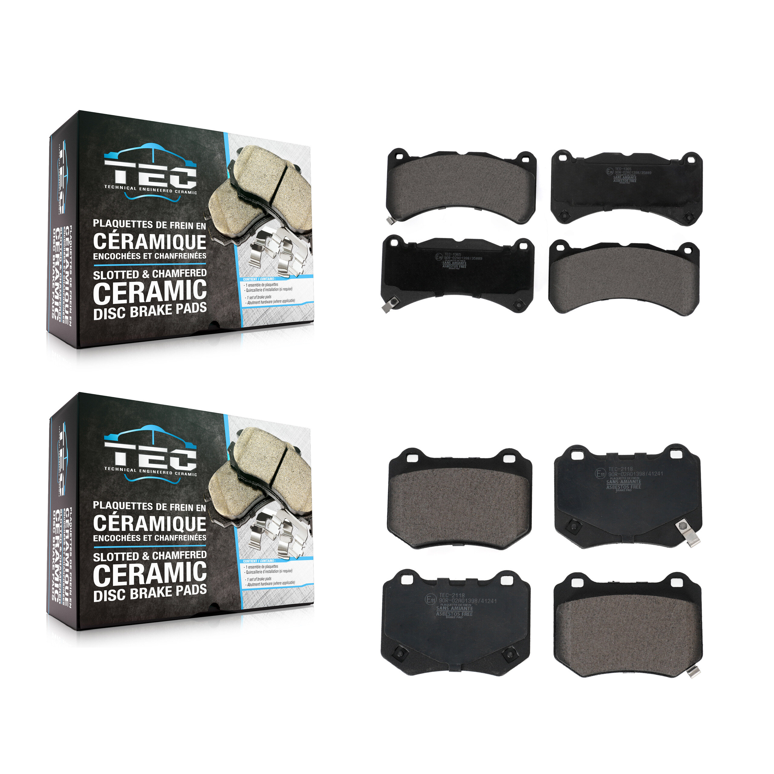 TEC - KTC-100733 - Front and Rear Disc Brake Pad Kits