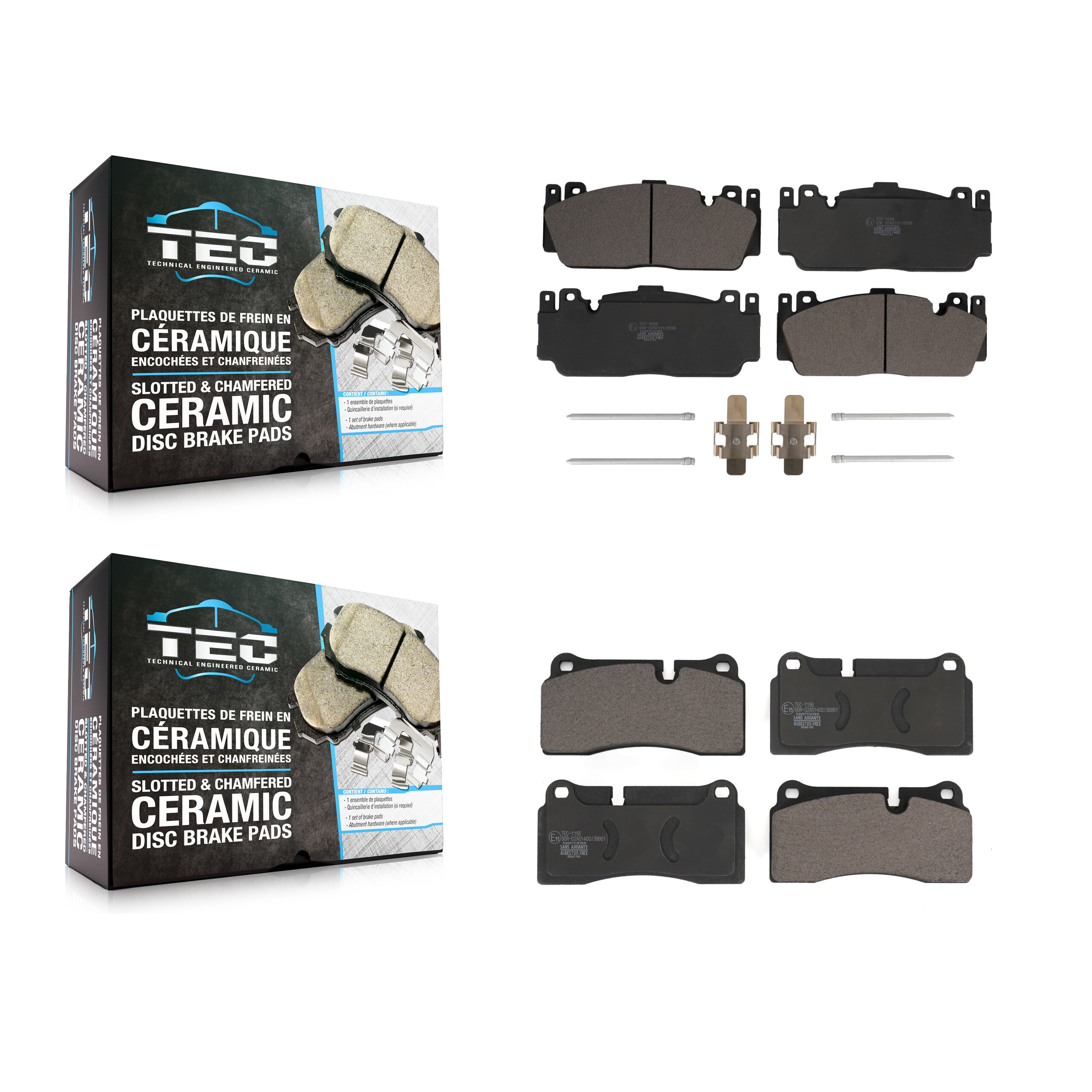 TEC - KTC-100743 - Front and Rear Disc Brake Pad Kits