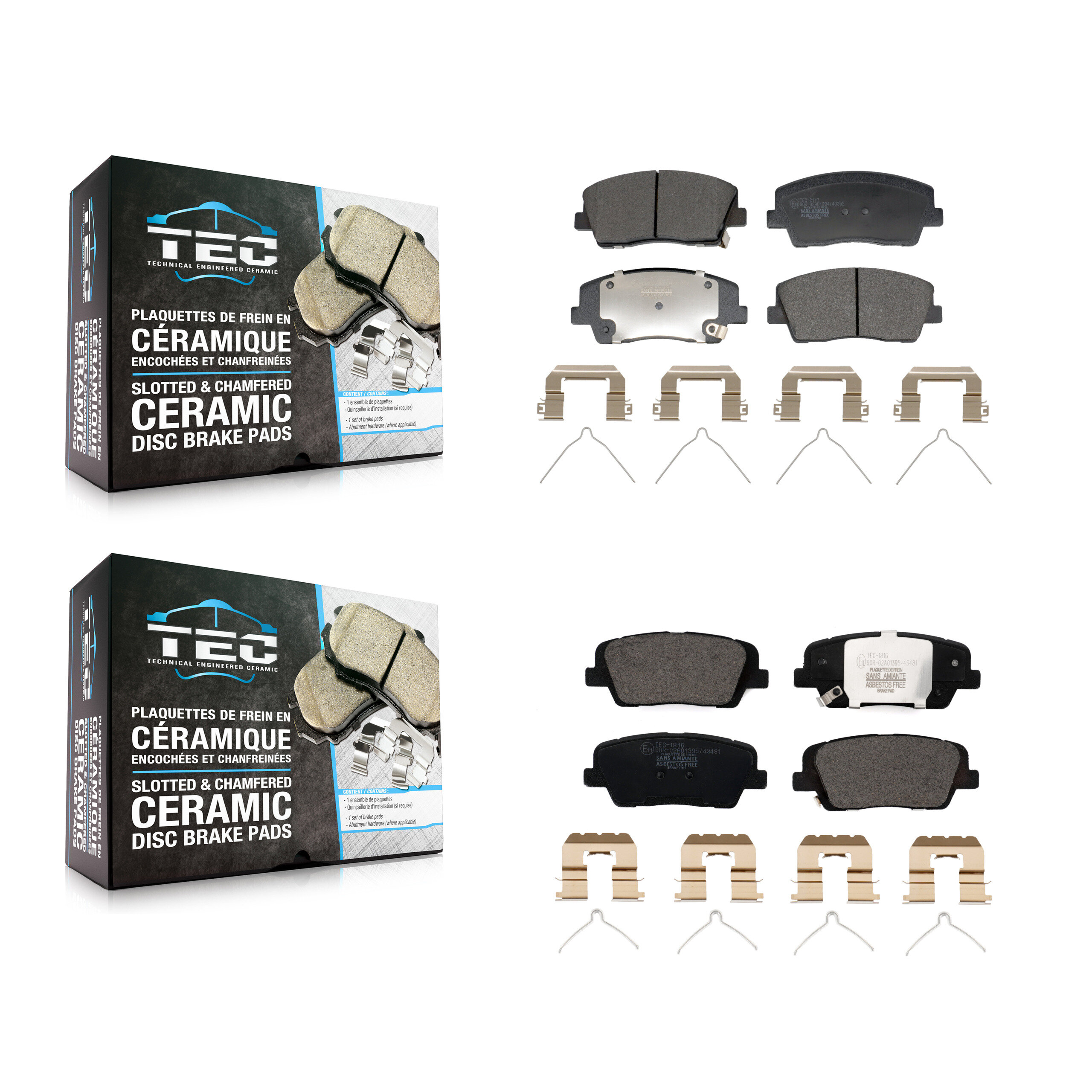 TEC - KTC-100747 - Front and Rear Disc Brake Pad Kits