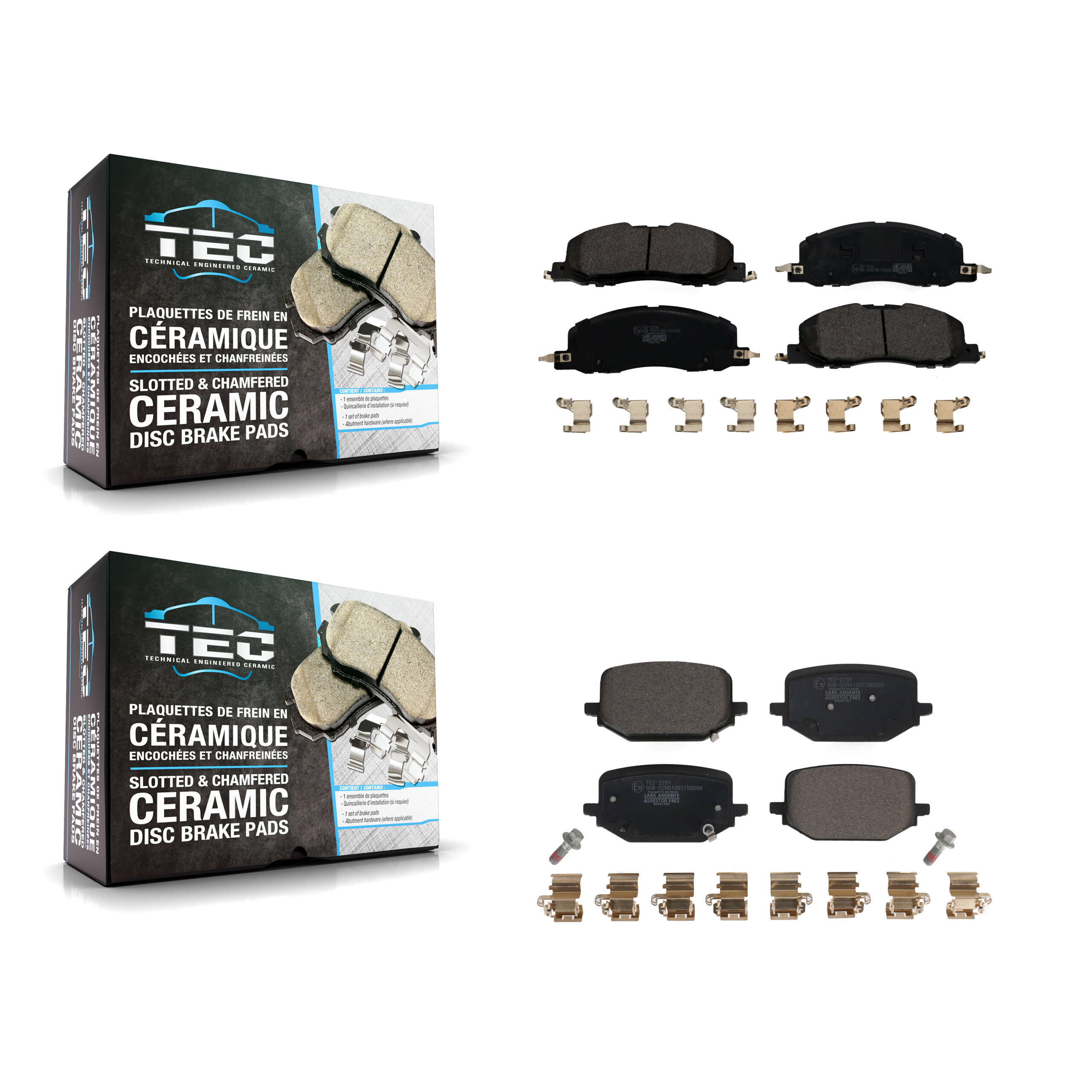 TEC - KTC-100755 - Front and Rear Disc Brake Pad Kits