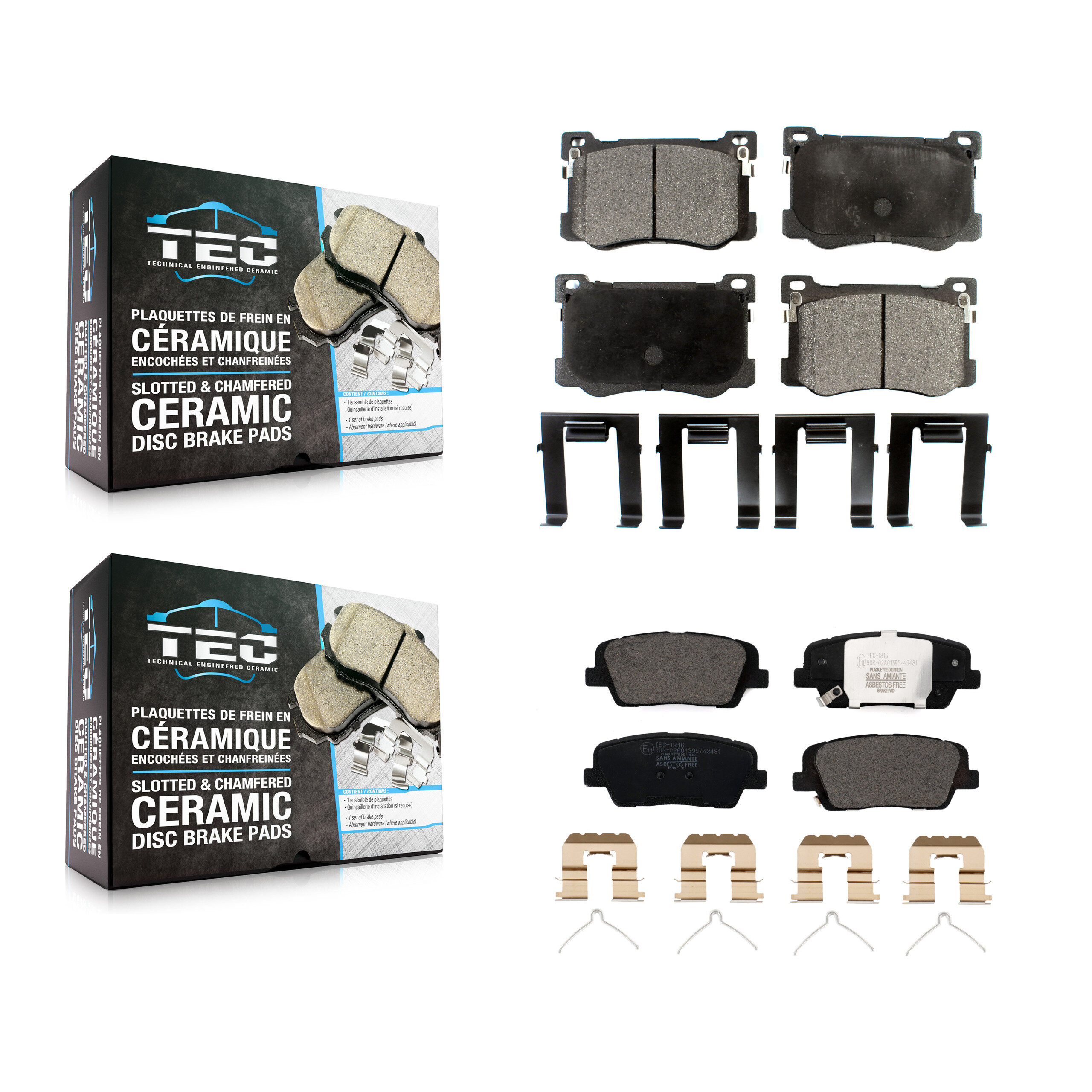 TEC - KTC-100761 - Front and Rear Disc Brake Pad Kits