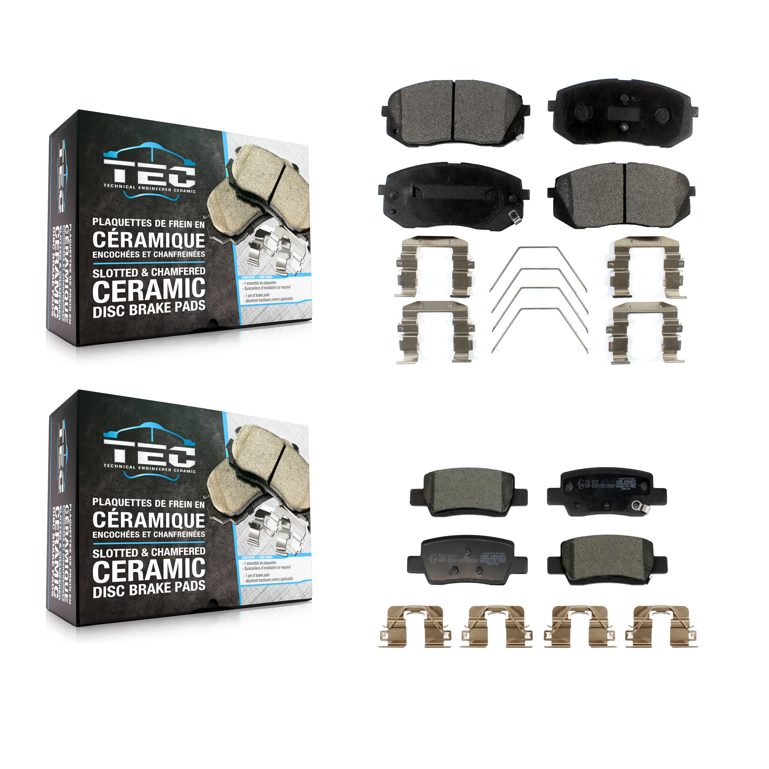 TEC - KTC-100785 - Front and Rear Disc Brake Pad Kits