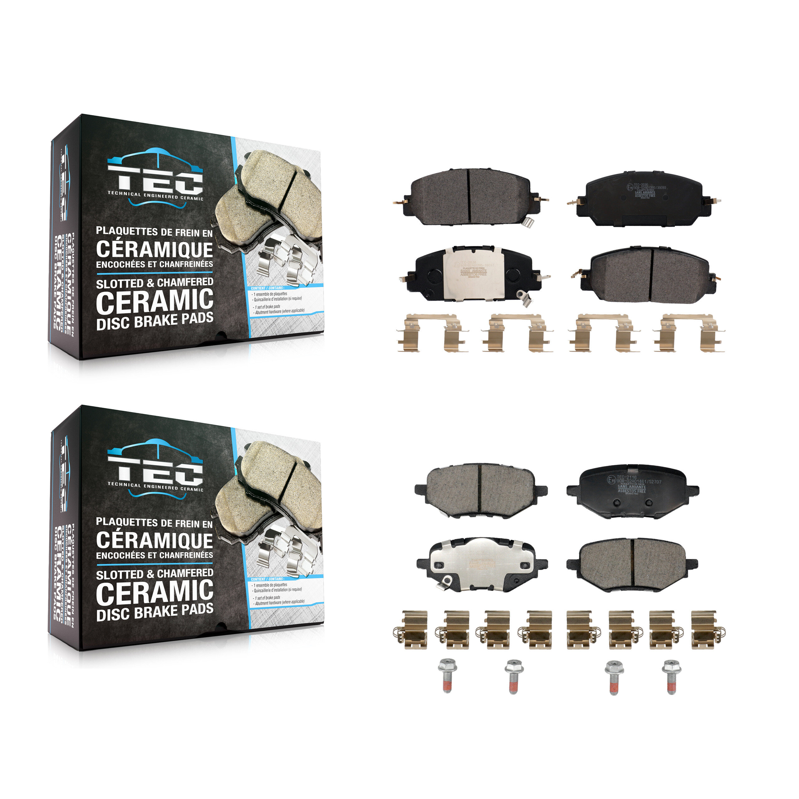 TEC - KTC-100790 - Front and Rear Disc Brake Pad Kits