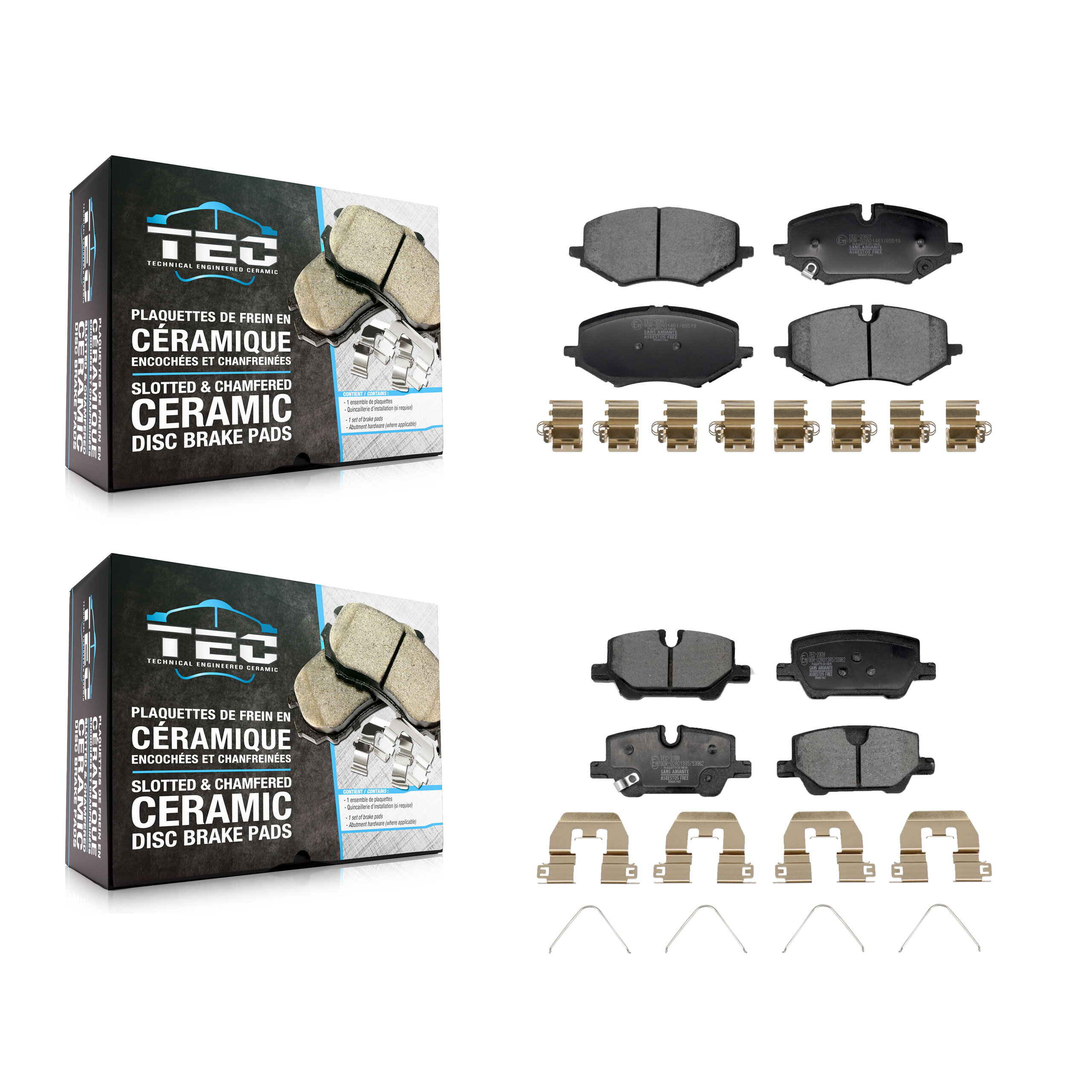 TEC - KTC-100797 - Front and Rear Disc Brake Pad Kits