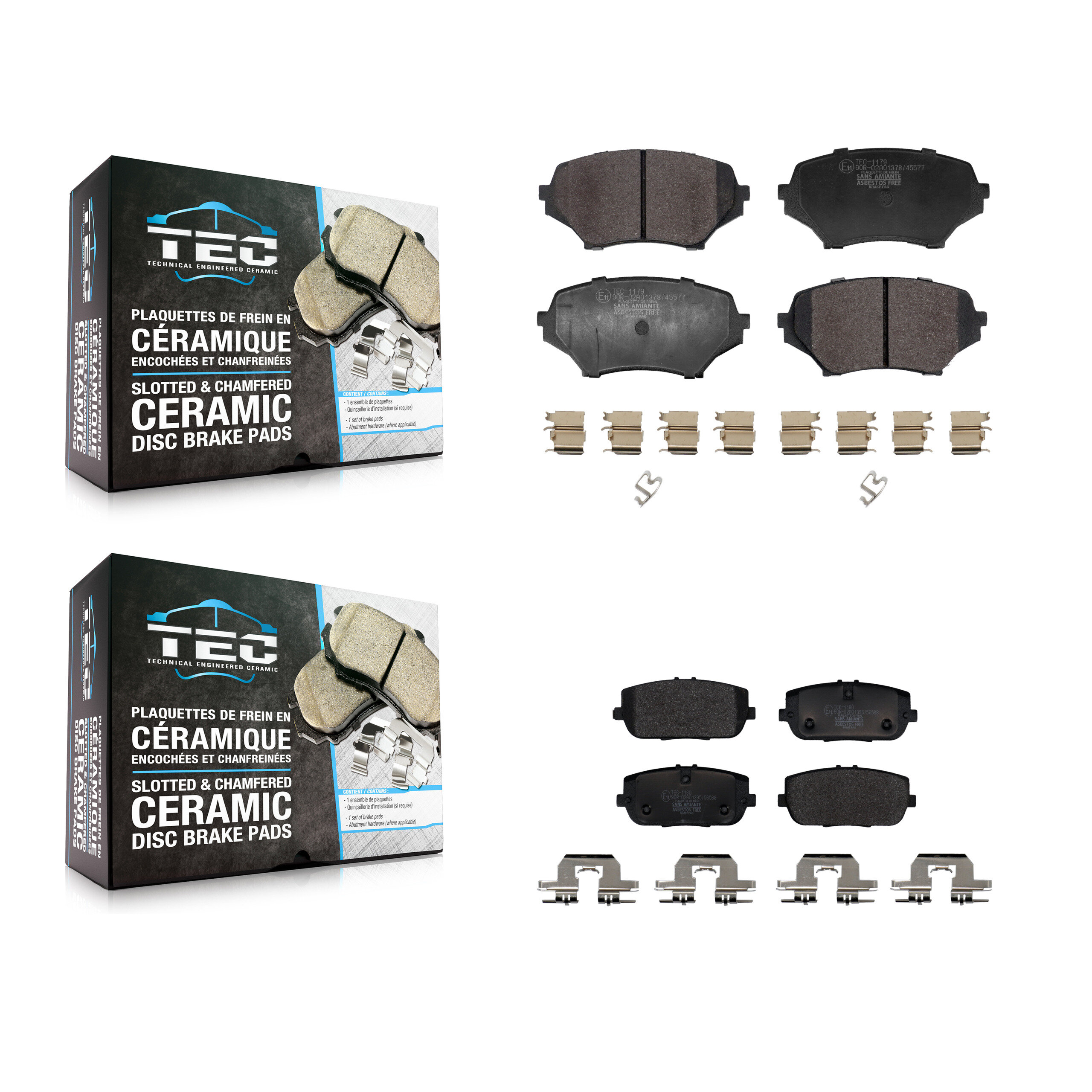 TEC - KTC-100805 - Front and Rear Disc Brake Pad Kits