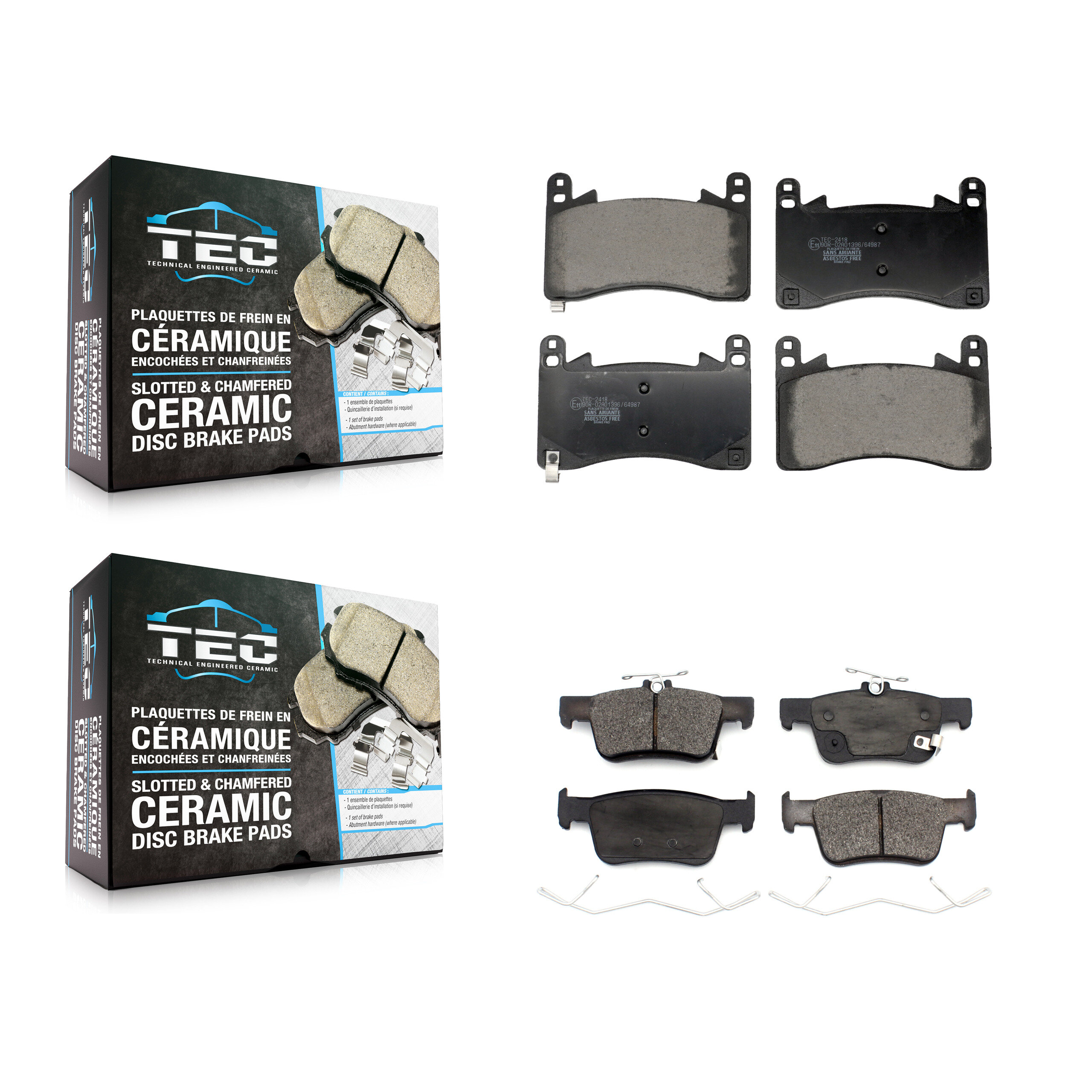 TEC - KTC-100807 - Front and Rear Disc Brake Pad Kits