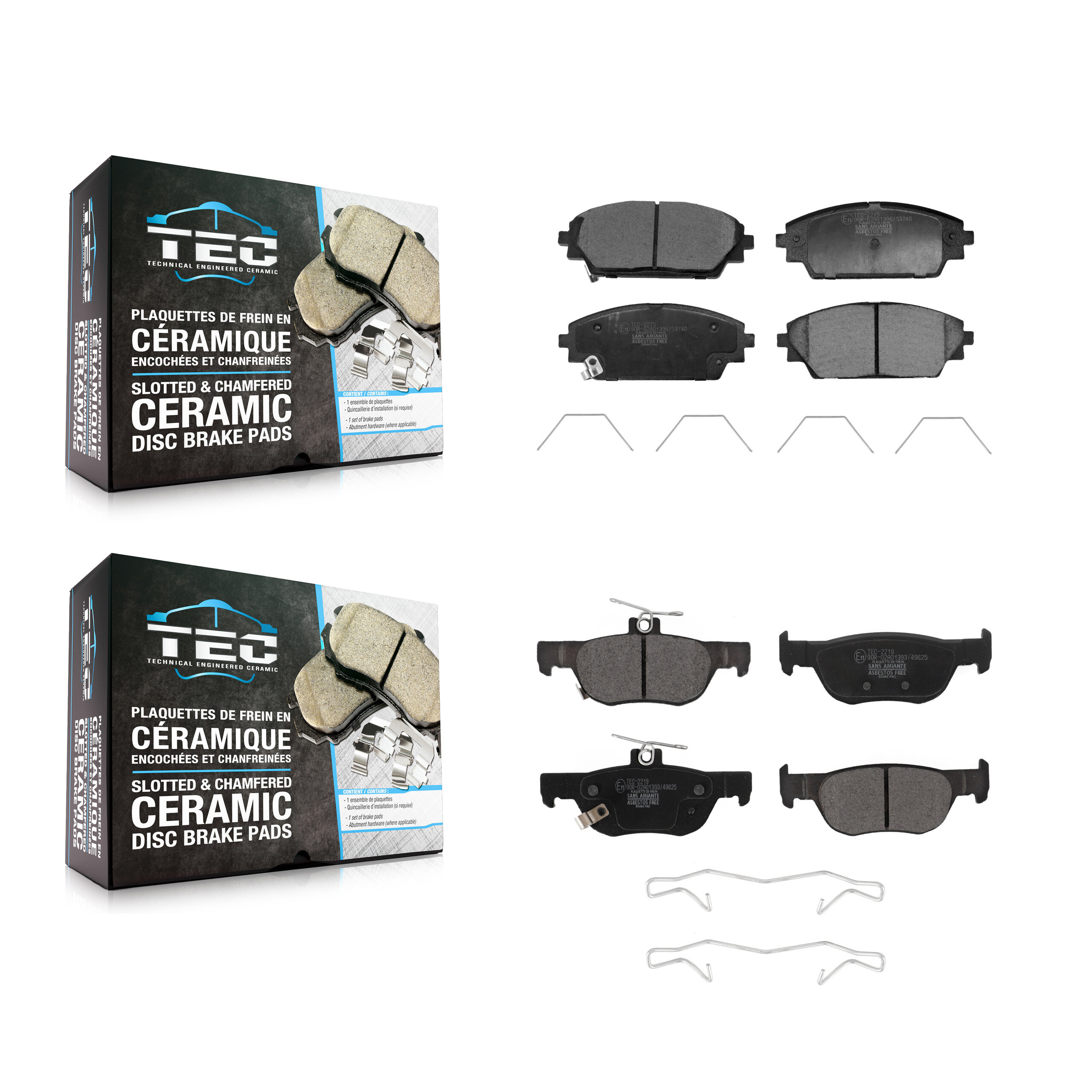 TEC - KTC-100810 - Front and Rear Disc Brake Pad Kits