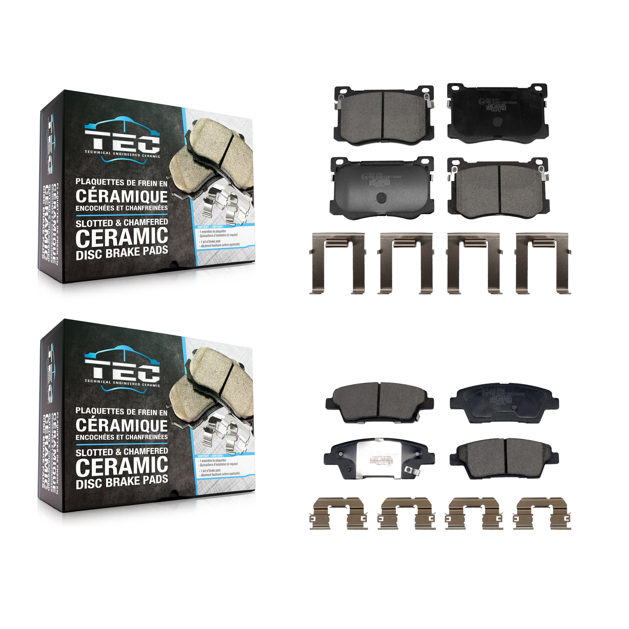 TEC - KTC-100813 - Front and Rear Disc Brake Pad Kits