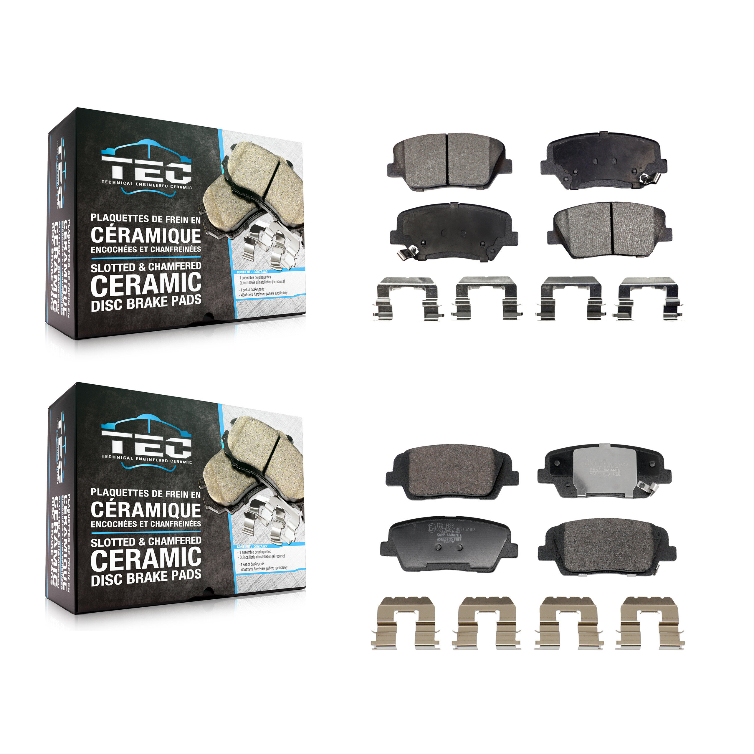TEC - KTC-100817 - Front and Rear Disc Brake Pad Kits