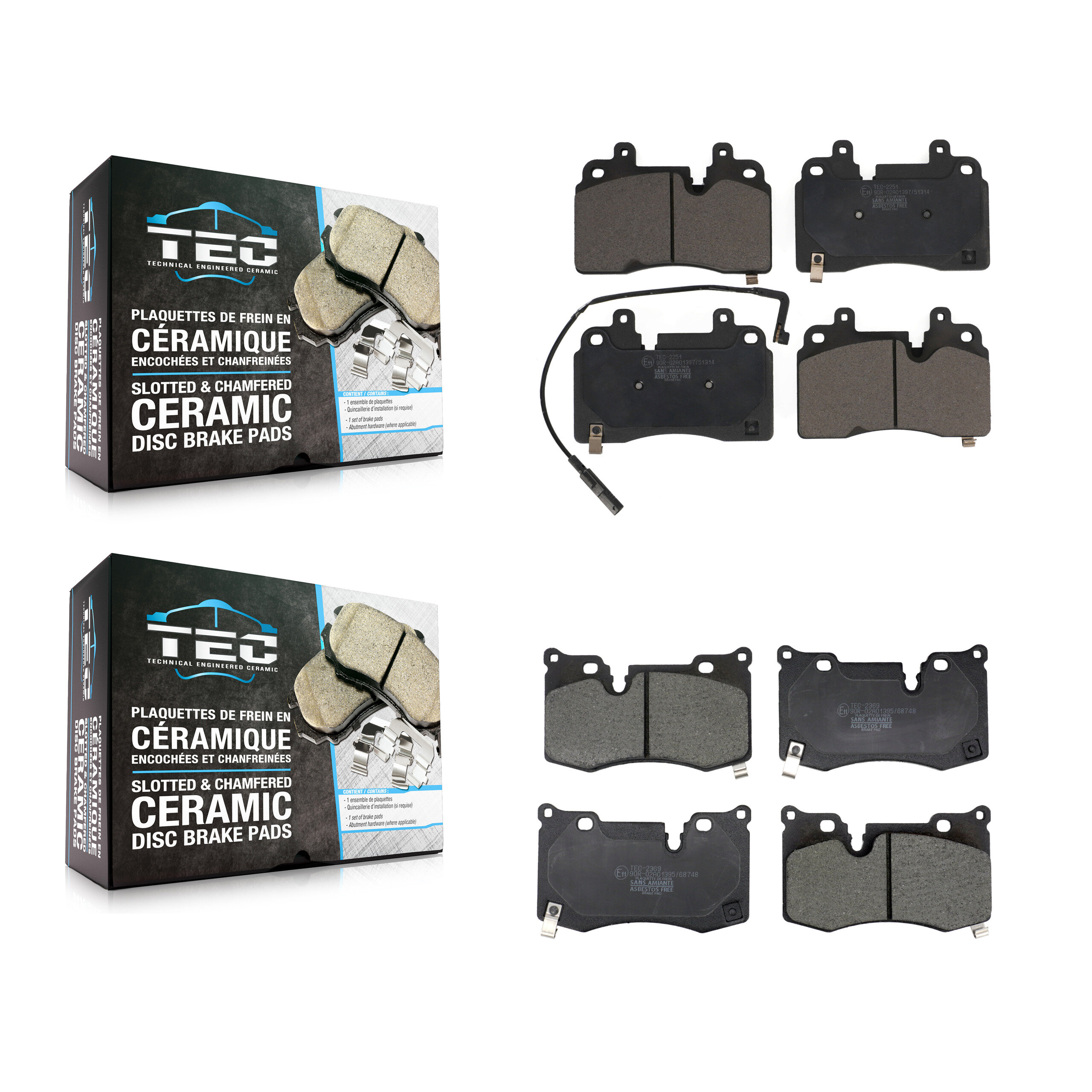 TEC - KTC-100818 - Front and Rear Disc Brake Pad Kits