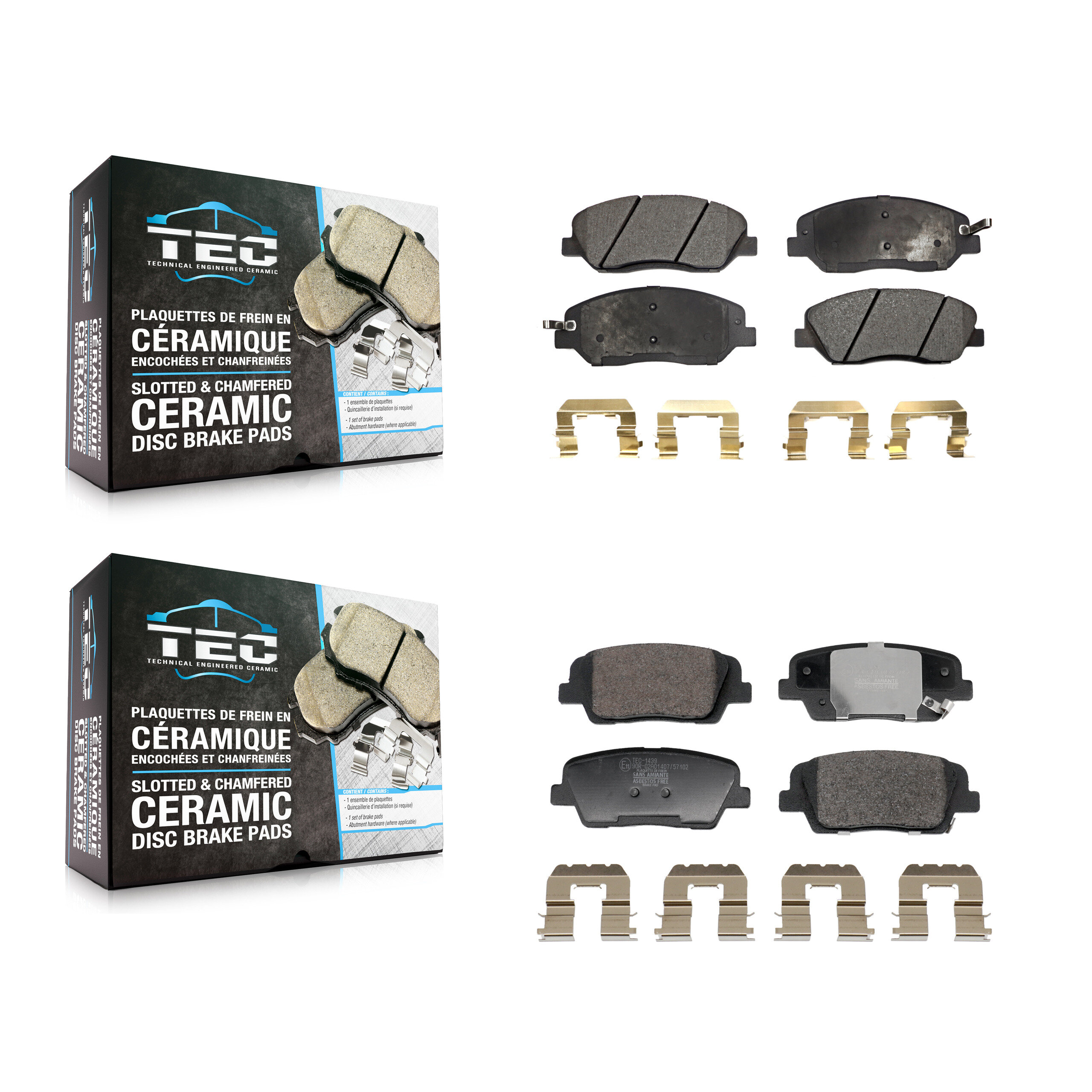 TEC - KTC-100819 - Front and Rear Disc Brake Pad Kits