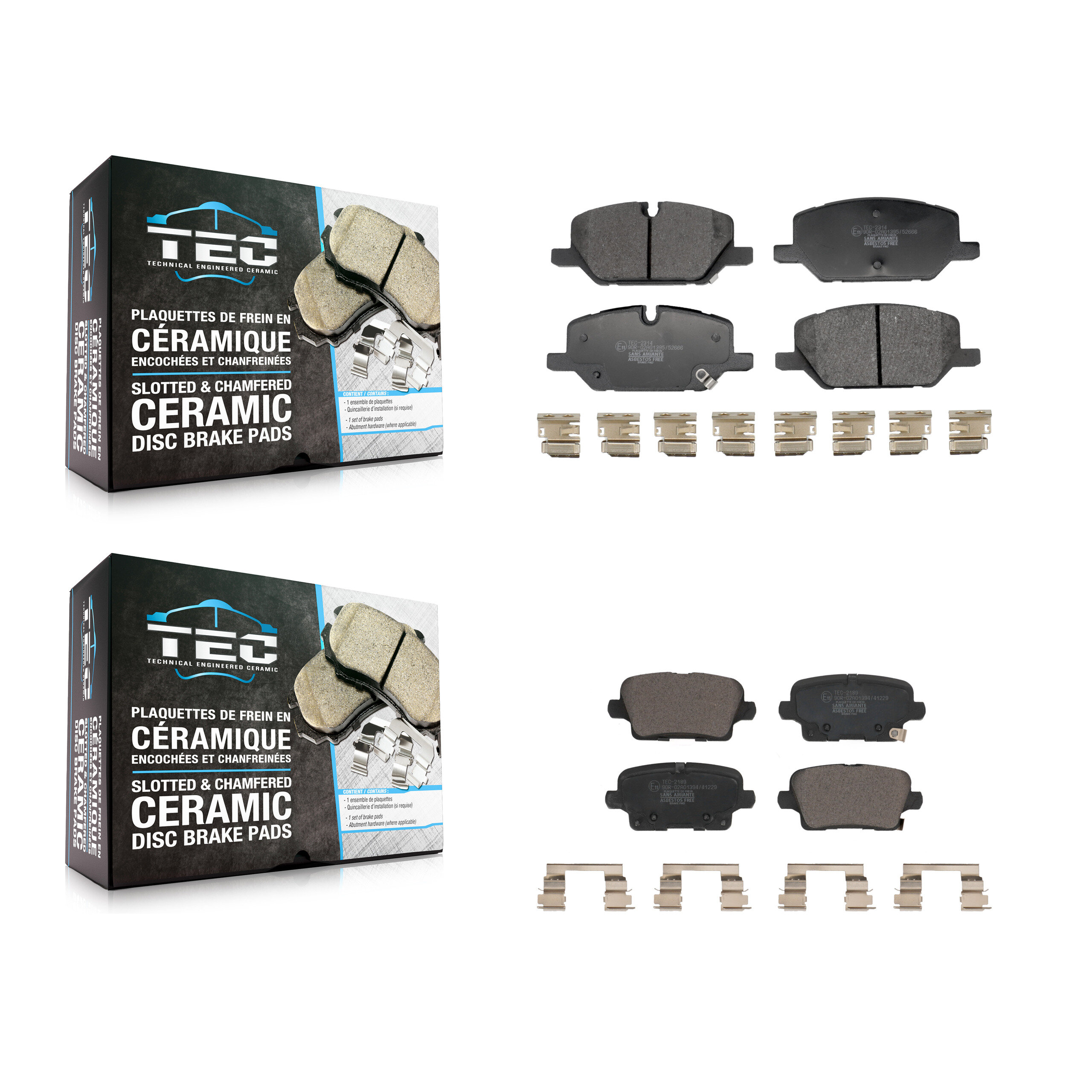 TEC - KTC-100826 - Front and Rear Disc Brake Pad Kits