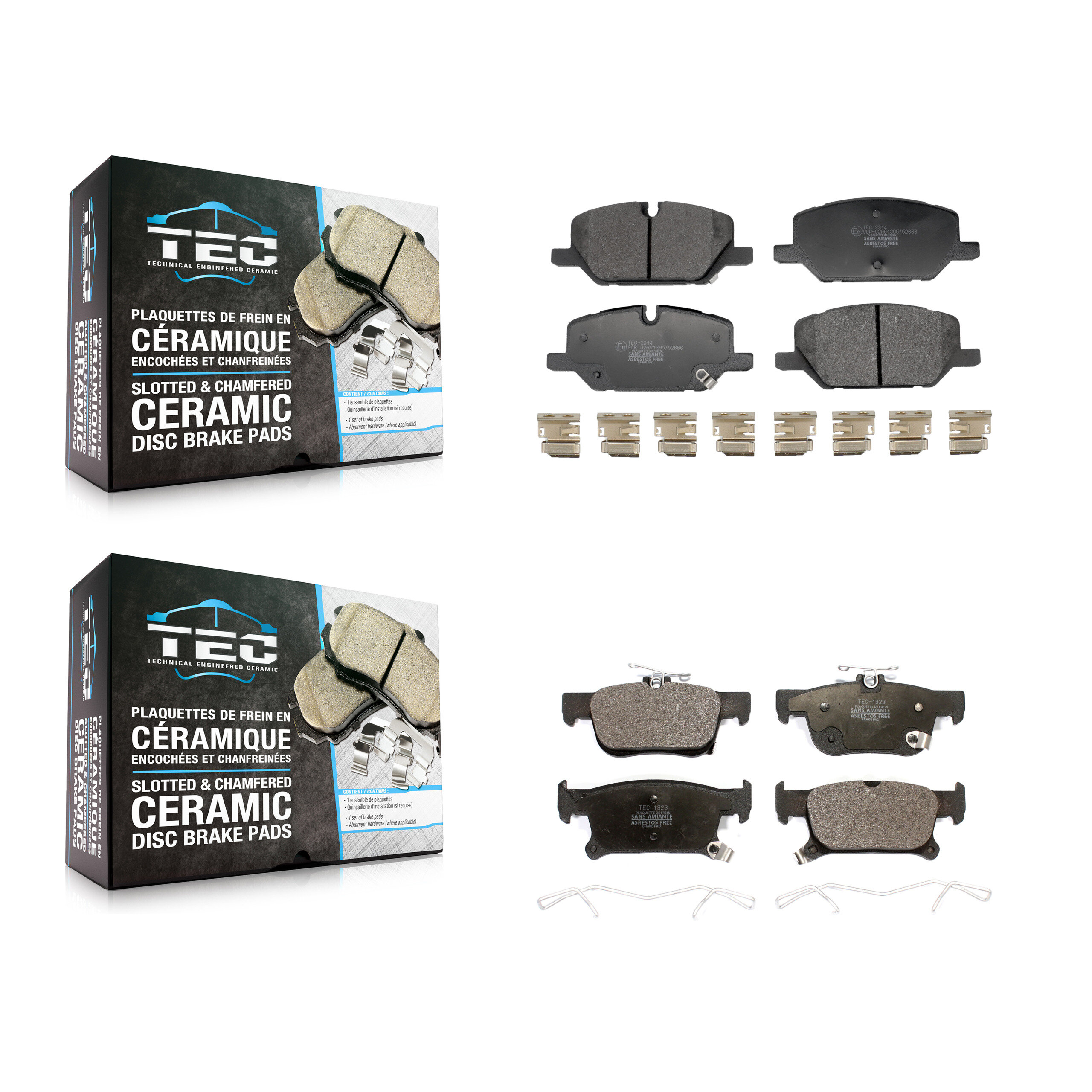 TEC - KTC-100827 - Front and Rear Disc Brake Pad Kits