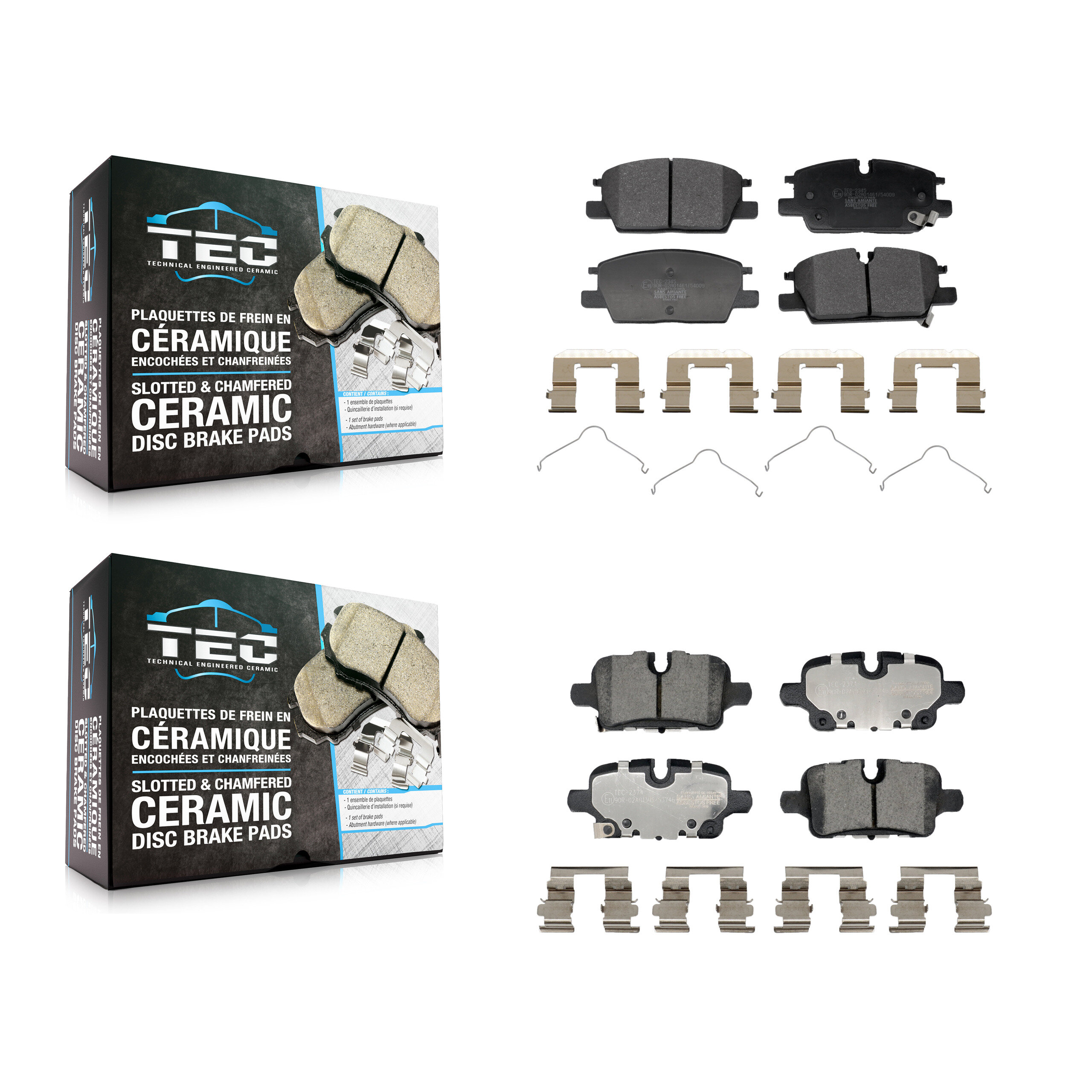 TEC - KTC-100830 - Front and Rear Disc Brake Pad Kits