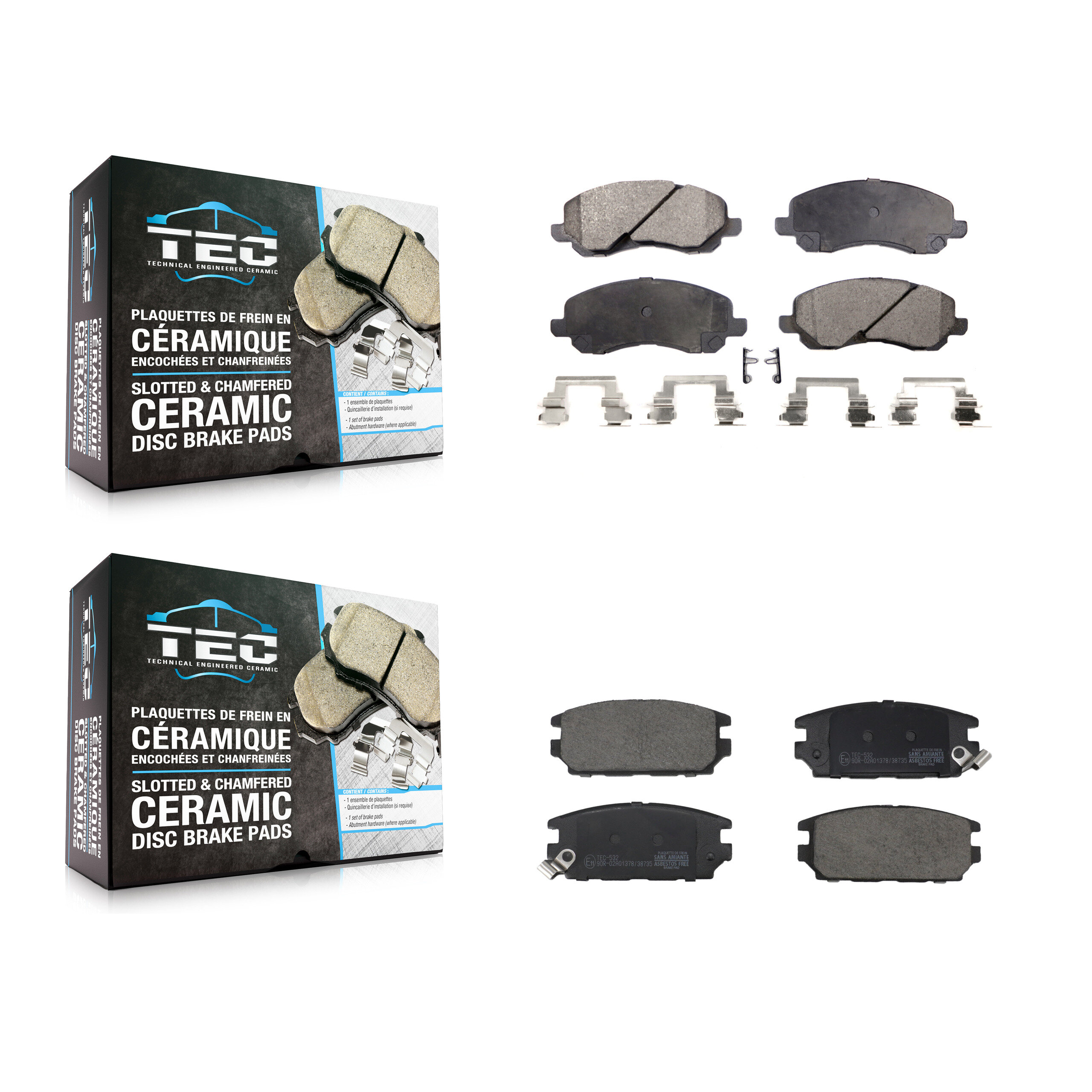 TEC - KTC-100836 - Front and Rear Disc Brake Pad Kits